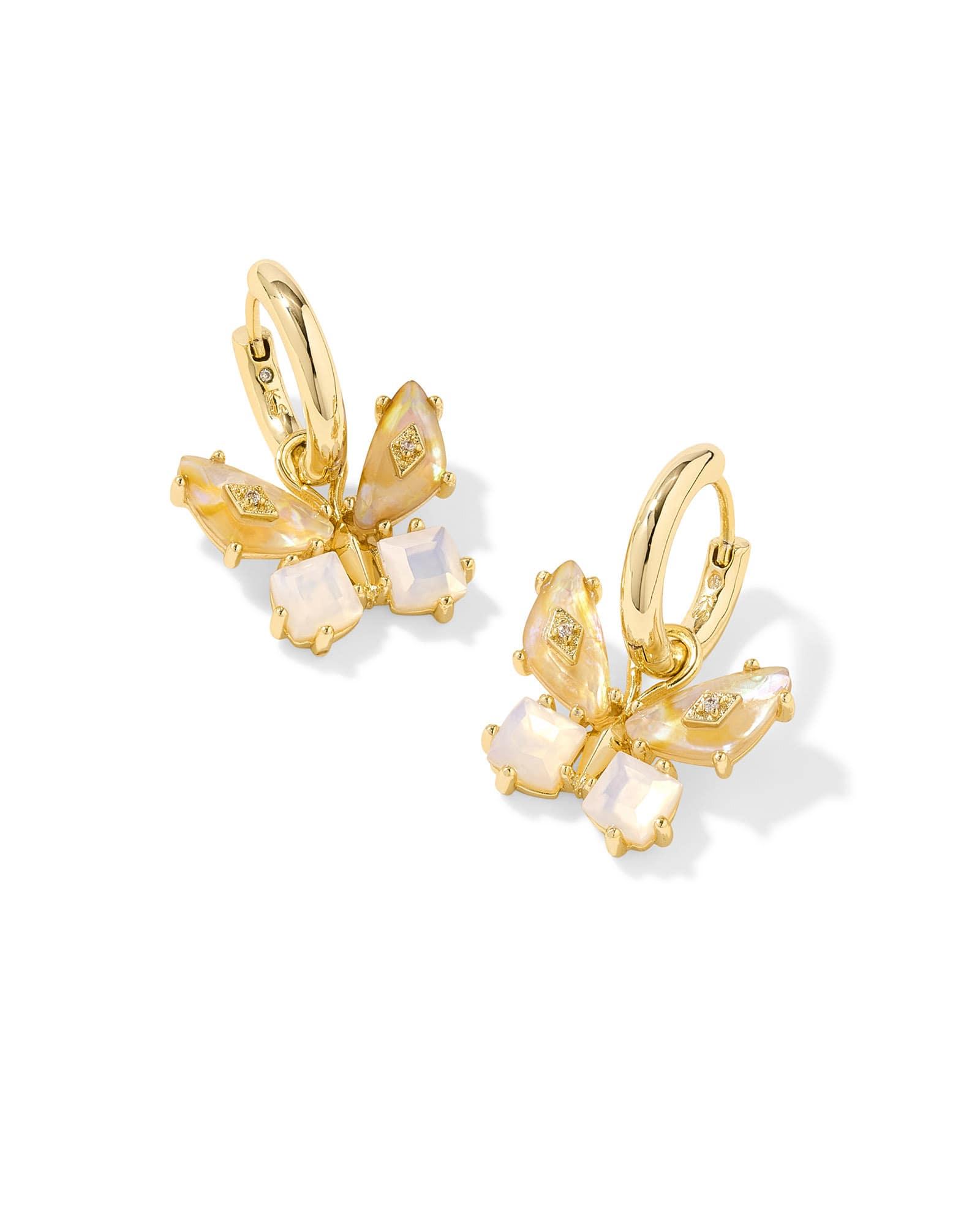 Bianca Butterfly Gold Huggie Earrings Product Image