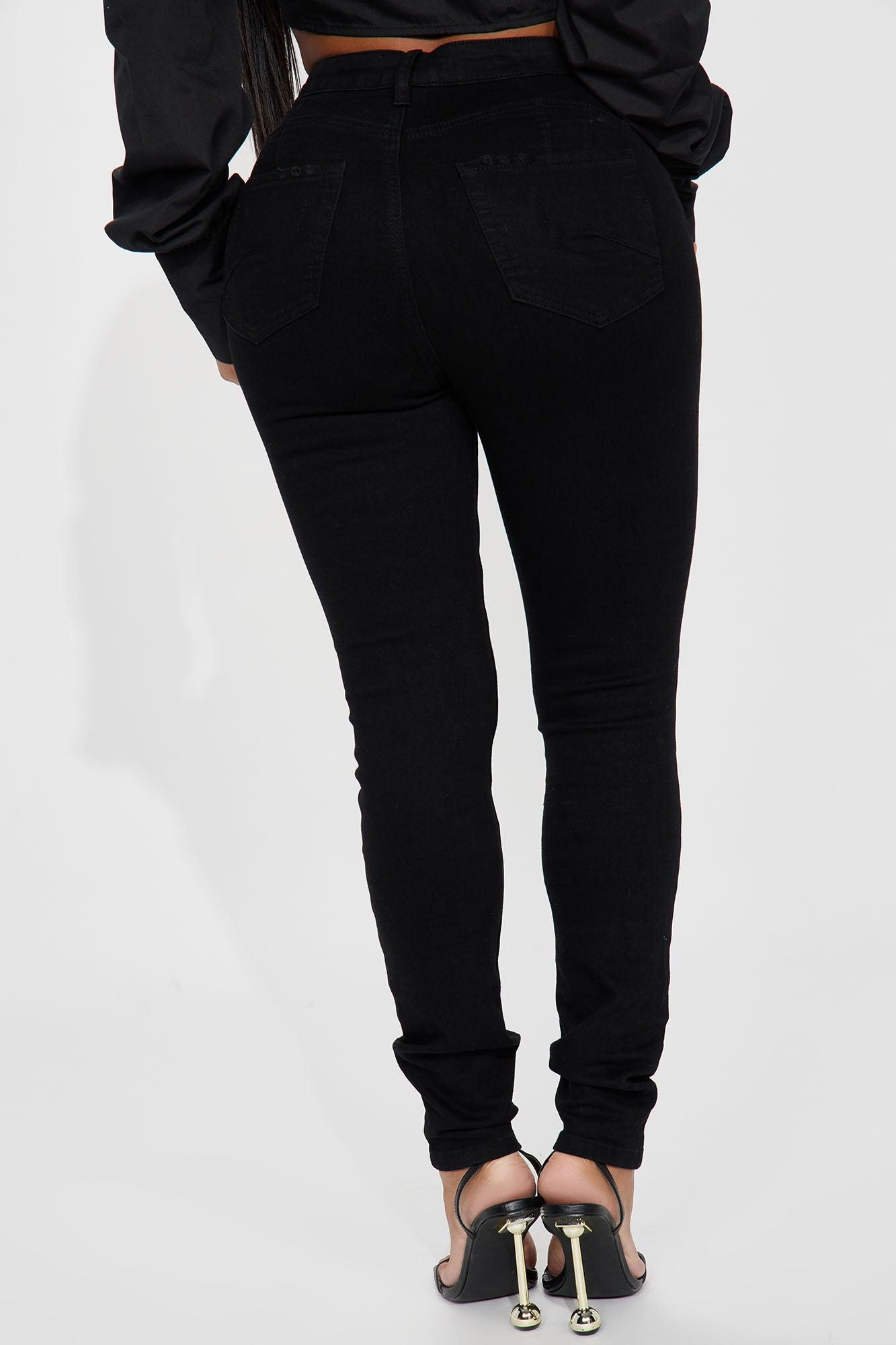 Miami Booty Lifting Ripped High Rise Stretch Skinny Jeans - Black Product Image