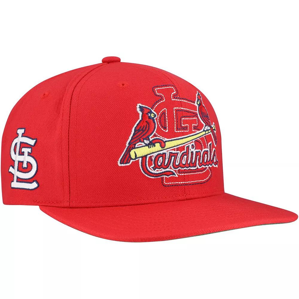 Men's Mitchell & Ness Red St. Louis Cardinals Double Up Snapback Hat Product Image