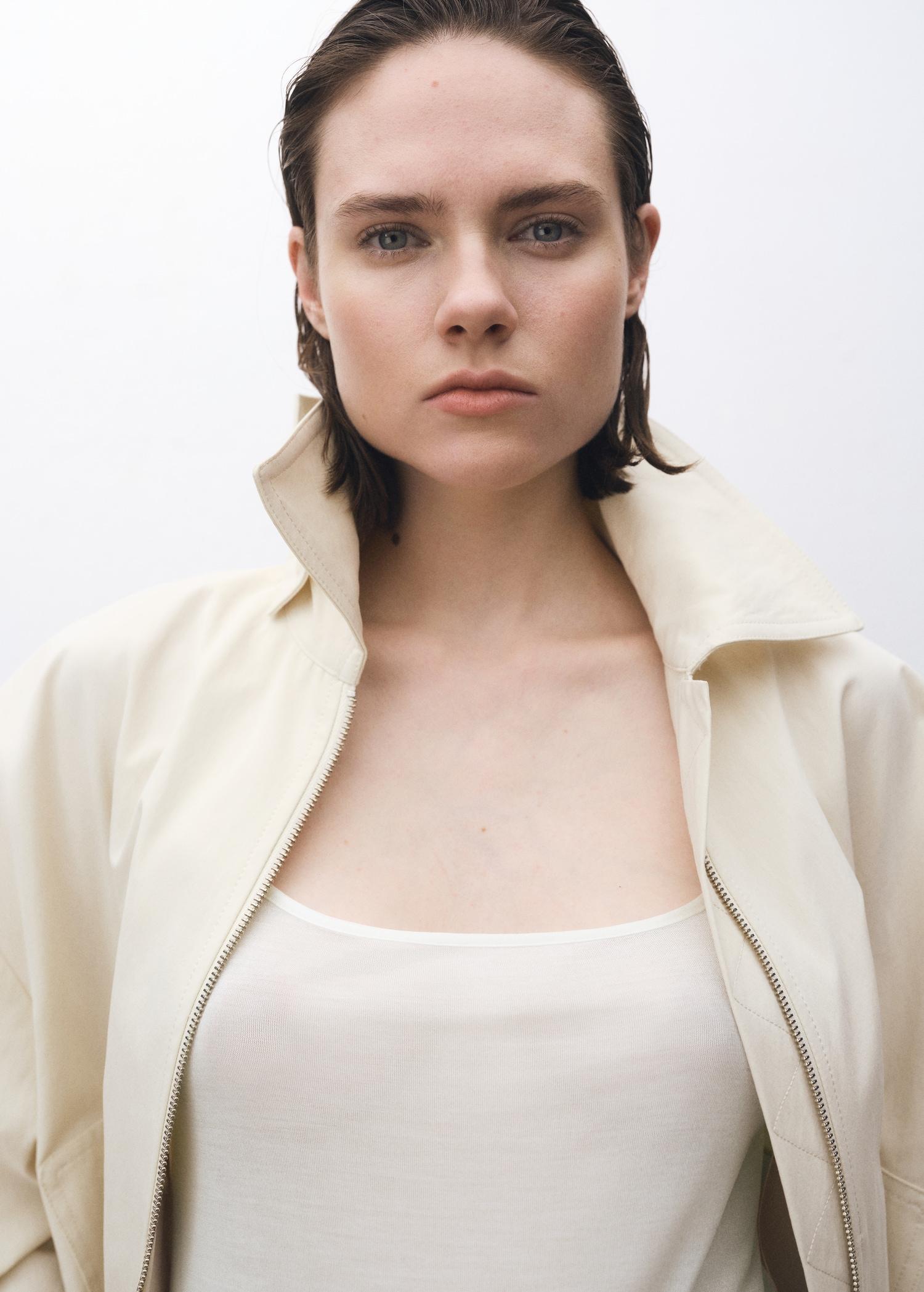 Silk top with thin straps - Women | MANGO USA Product Image