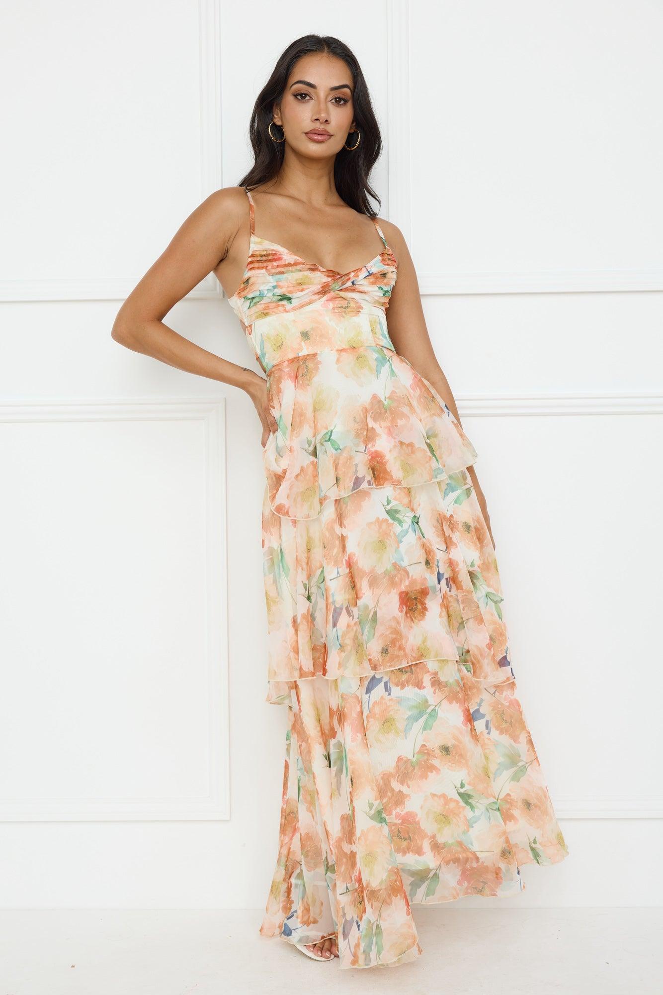 Starflower Breeze Maxi Dress Orange Product Image
