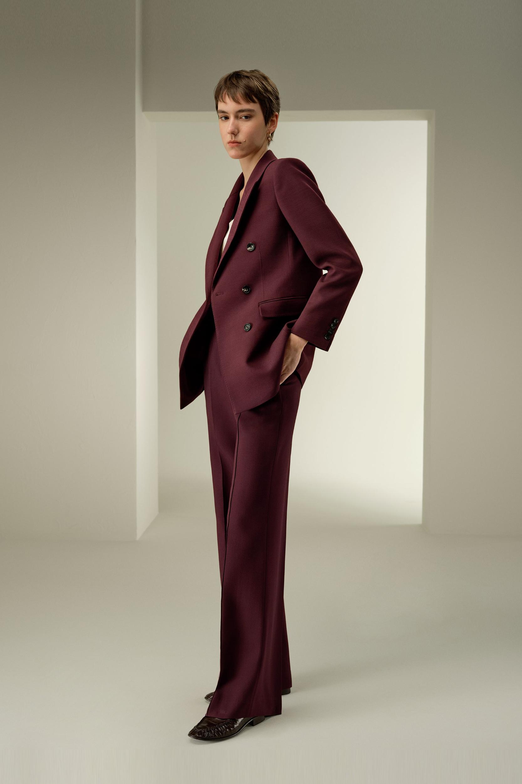 Double Breasted Lapel Blazer Product Image