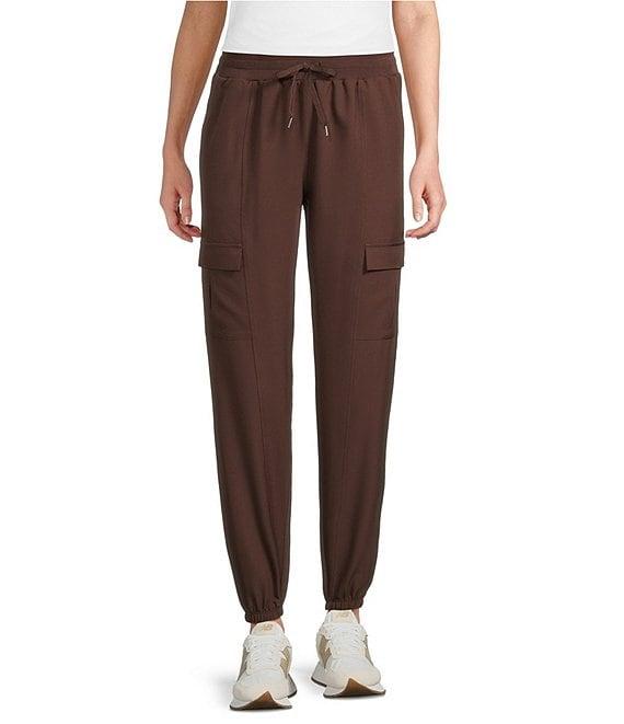 Kinesis Woven Elastic Cinched Cuff Ribbed Waistband Flap Pocket Ankle Joggers Product Image