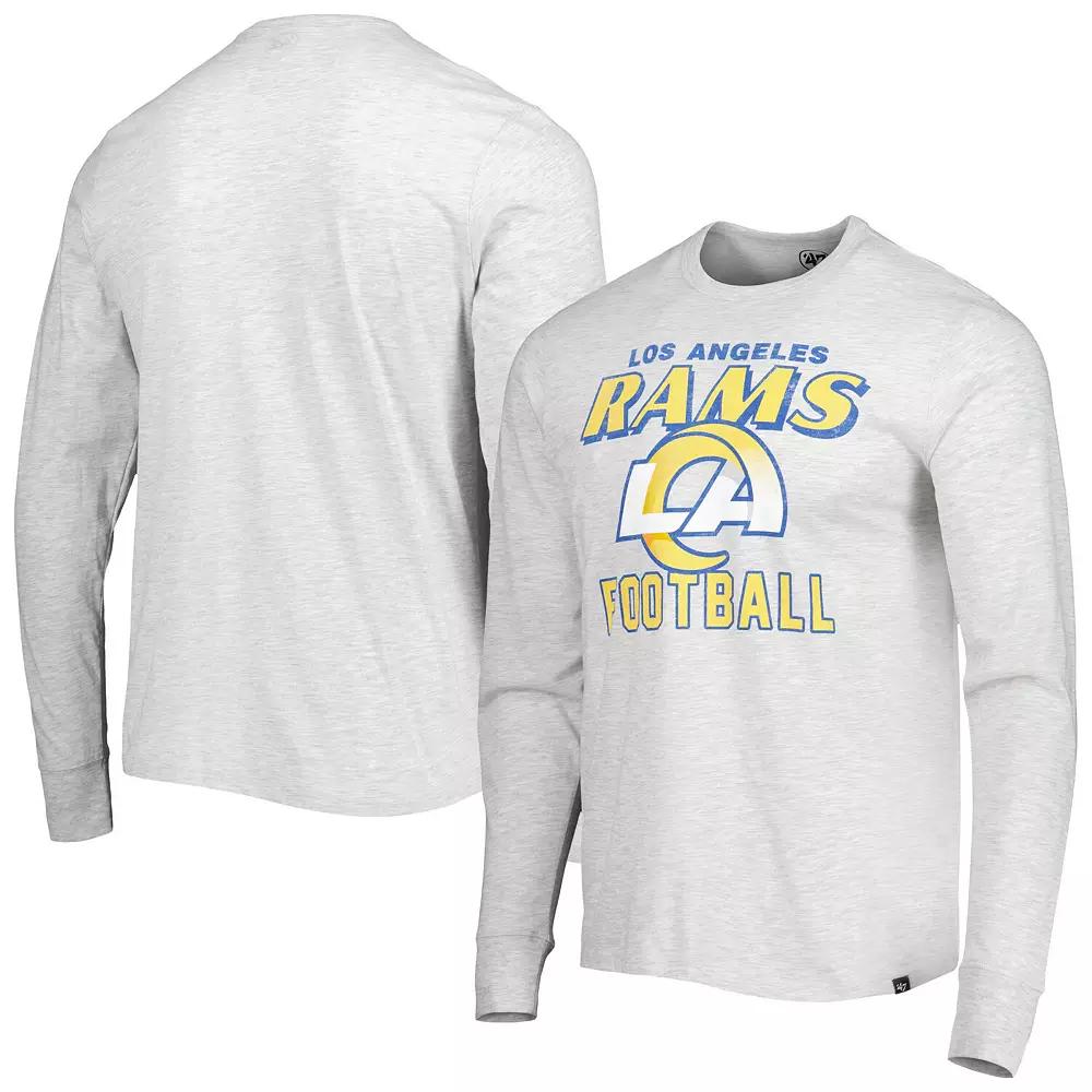 Men's '47 Heathered Gray Los Angeles Rams Dozer Franklin Long Sleeve T-Shirt,  Product Image