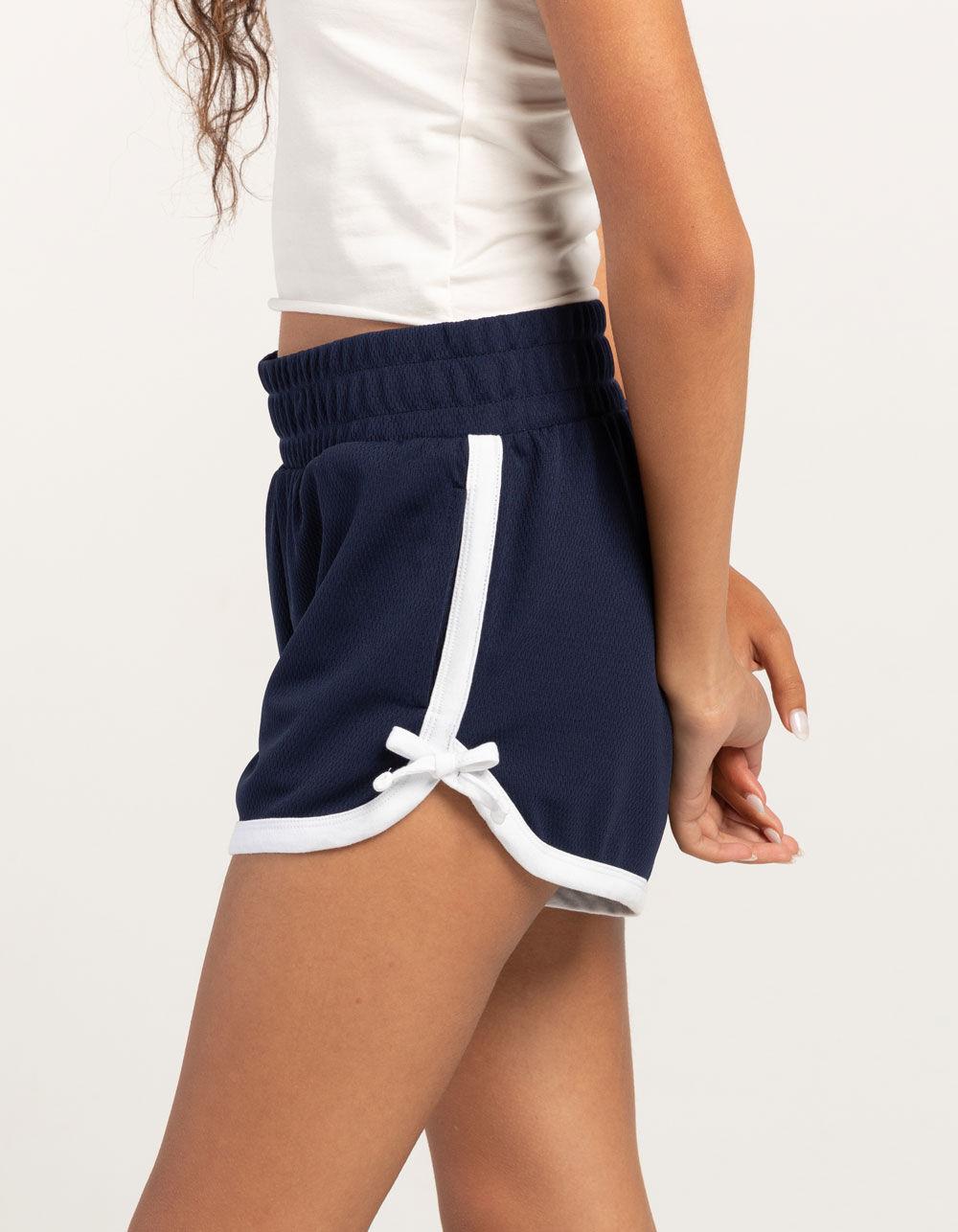 RSQ Womens Mid Rise Piped Bow Shorts - NAVY Product Image