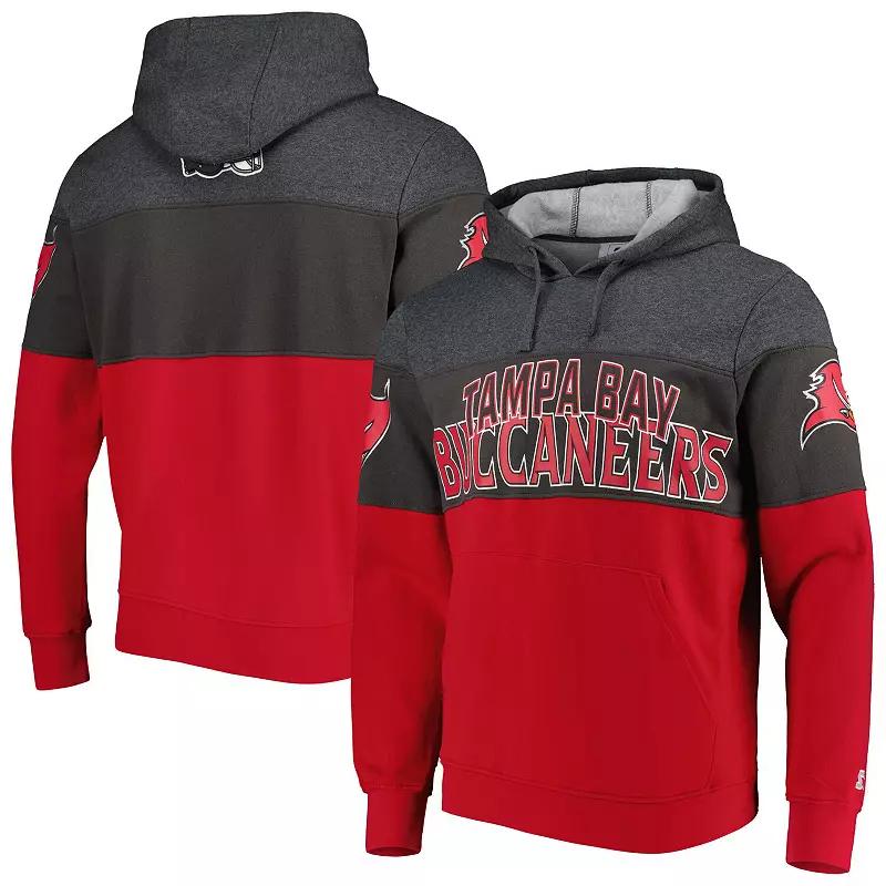 Men's Starter Heather Charcoal/Red Tampa Bay Buccaneers Extreme Pullover Hoodie, Size: Large Product Image