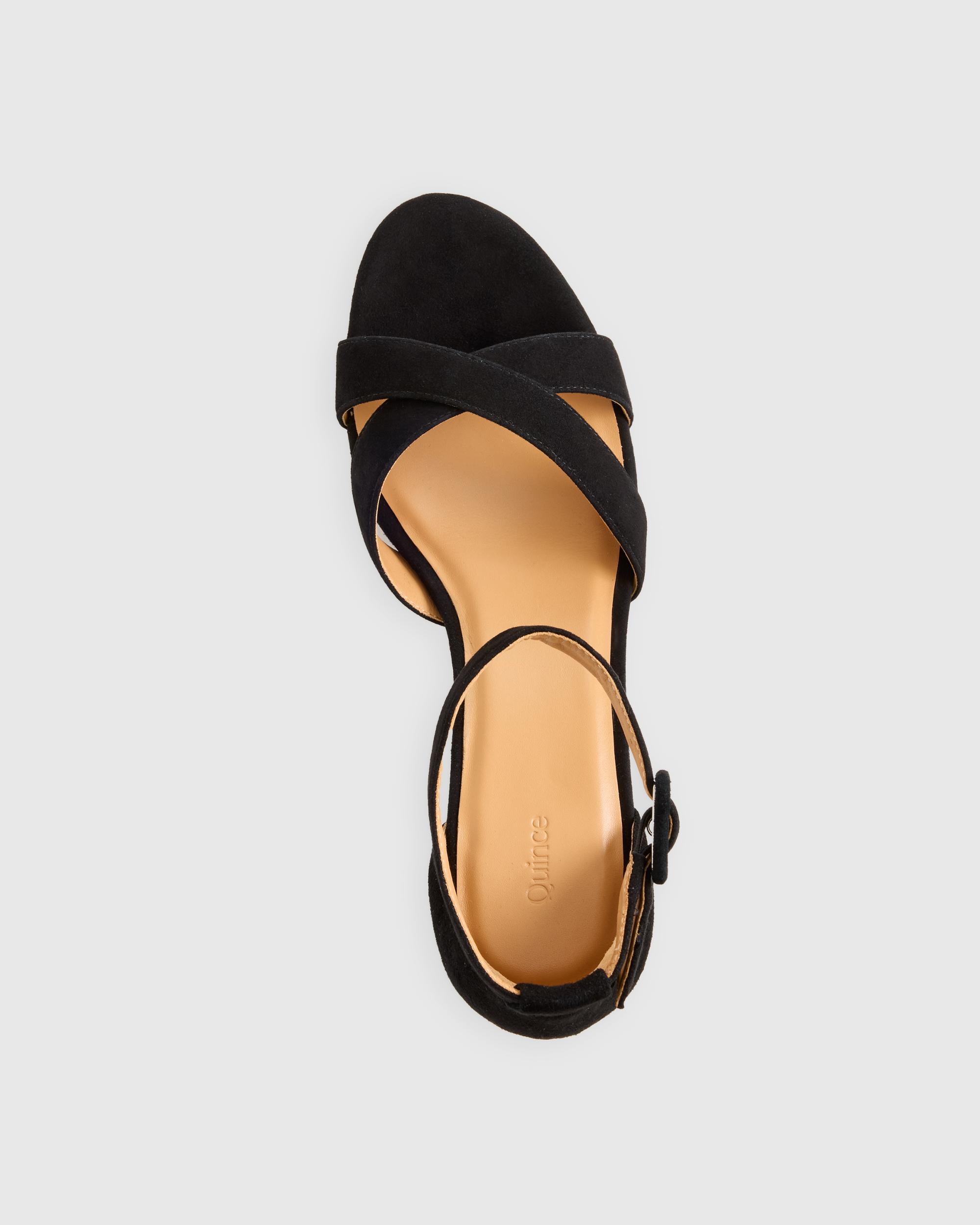 Quince | Women's Italian Leather Crisscross Block Heel Sandal Product Image