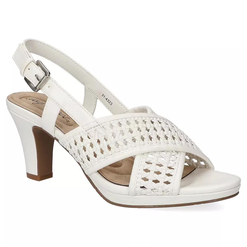 Easy Street Sol Women's Slingback Platform Heeled Sandals, Size: 9.5 Wide, White Product Image