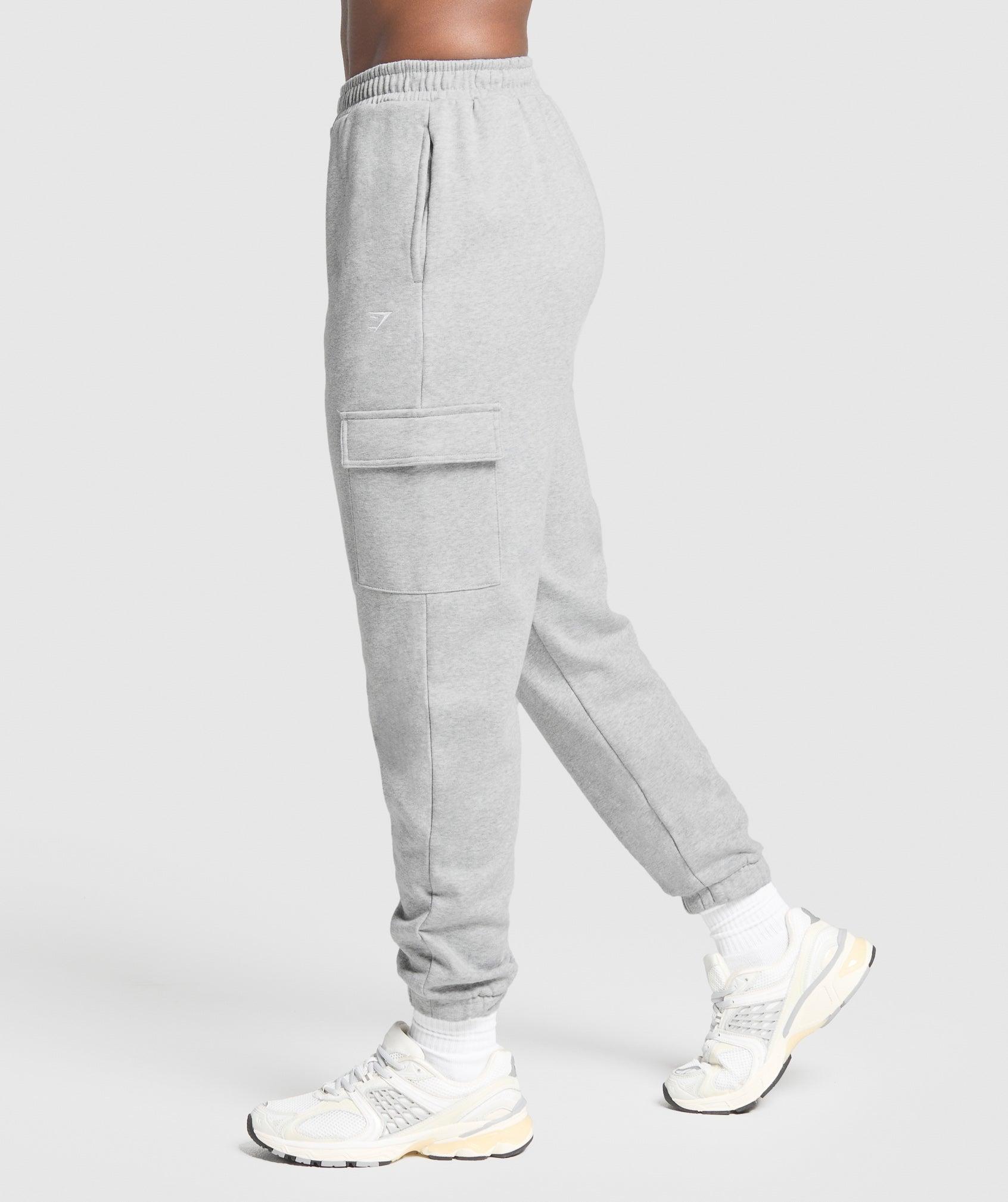 Gymshark Fleece Cargo Joggers - Light Grey Core Marl Female Product Image