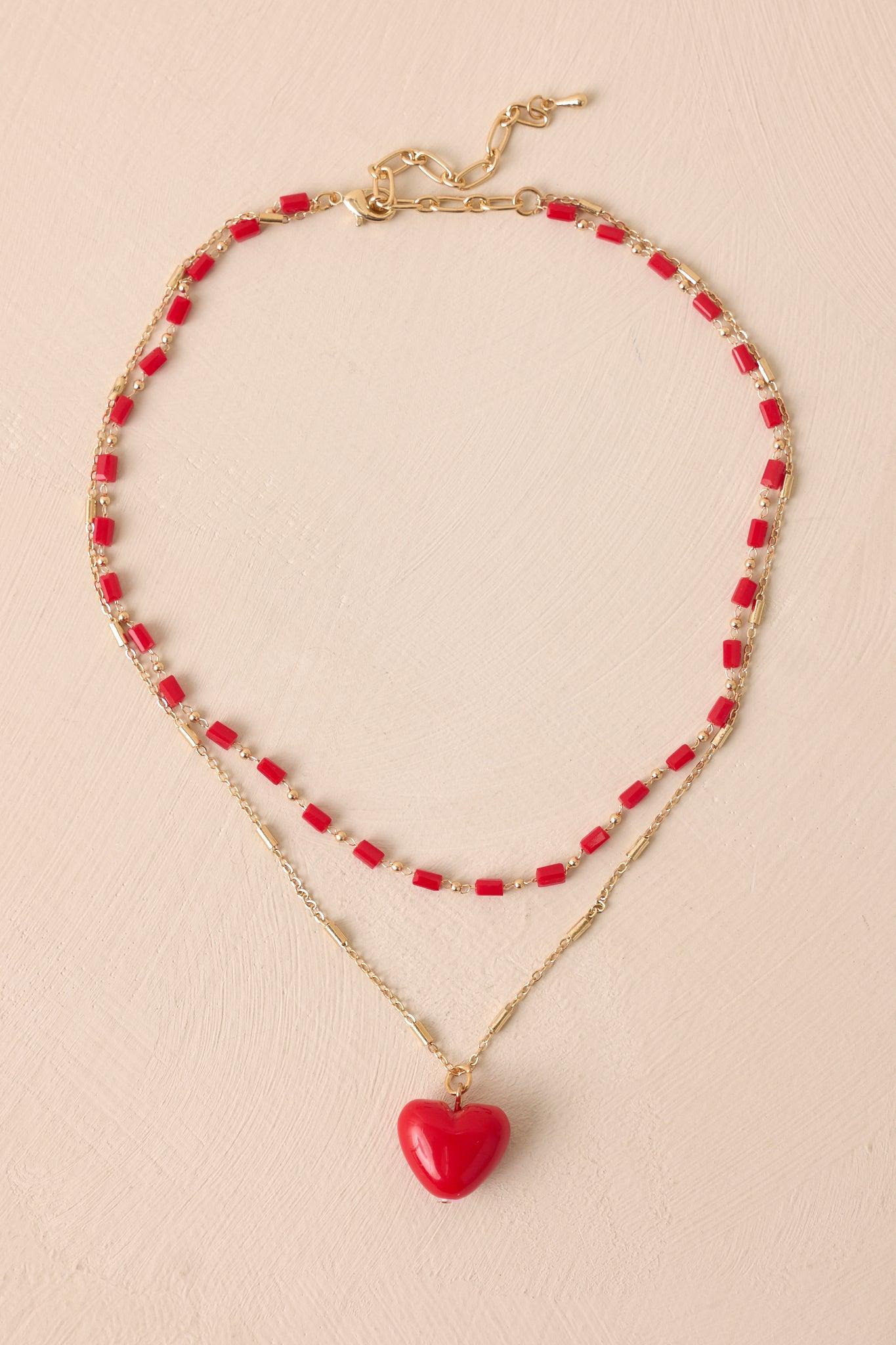 Keep Up Red Heart Pendant Necklace Product Image