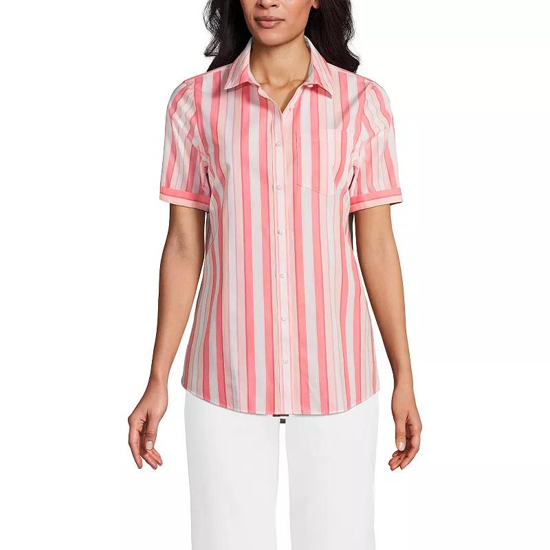 Petite Lands' End No-Iron Favorite Short Sleeve Shirt, Women's,  Product Image