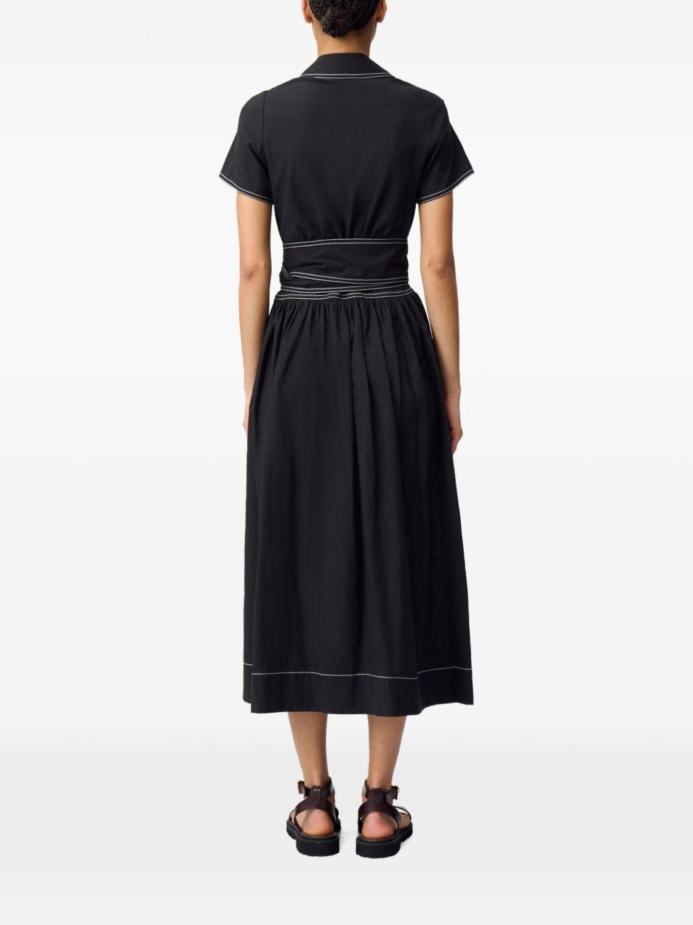 contrast-stitching midi dress Product Image