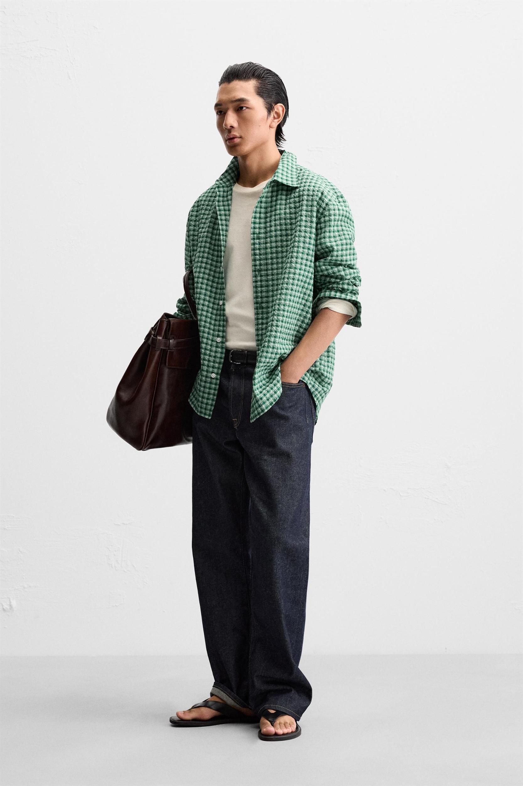 TEXTURED PLAID SHIRT Product Image