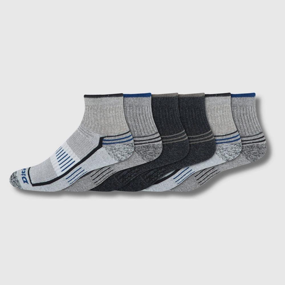 Dickies Men's 6pk Outdoor Navigator Quarter Socks - Gray 6-12: Midweight Knit, Tagless, Solid Pattern Product Image
