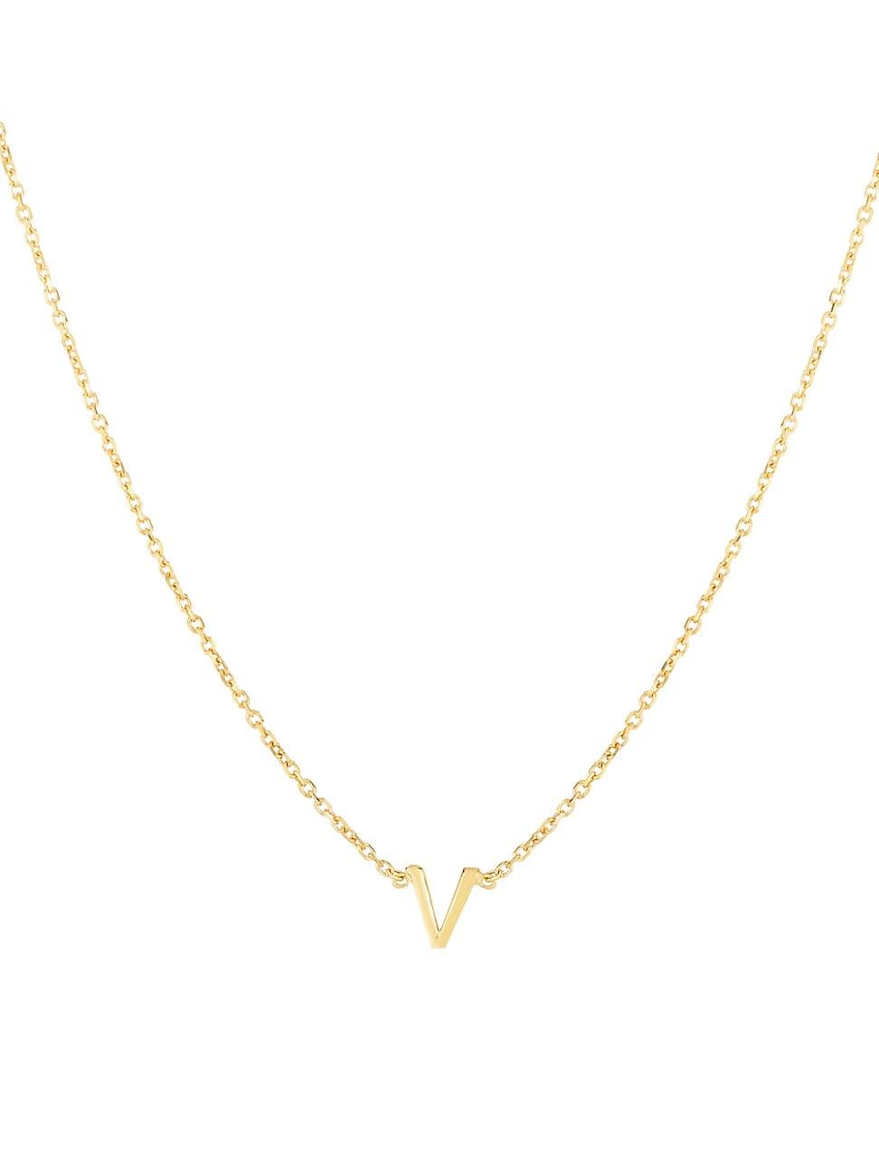 Womens 14K Yellow Gold Initial Pendant Necklace Product Image