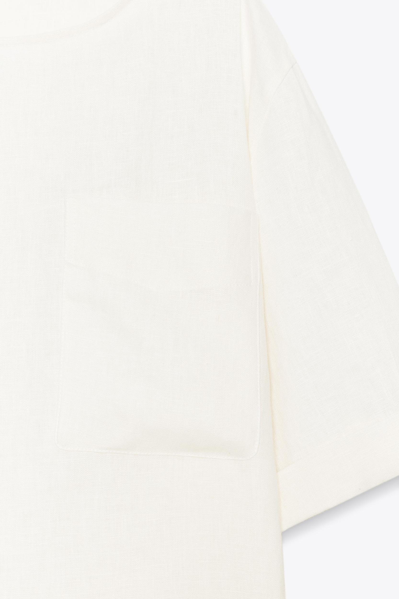 SHORT SLEEVE LINEN TOP ZW COLLECTION Product Image