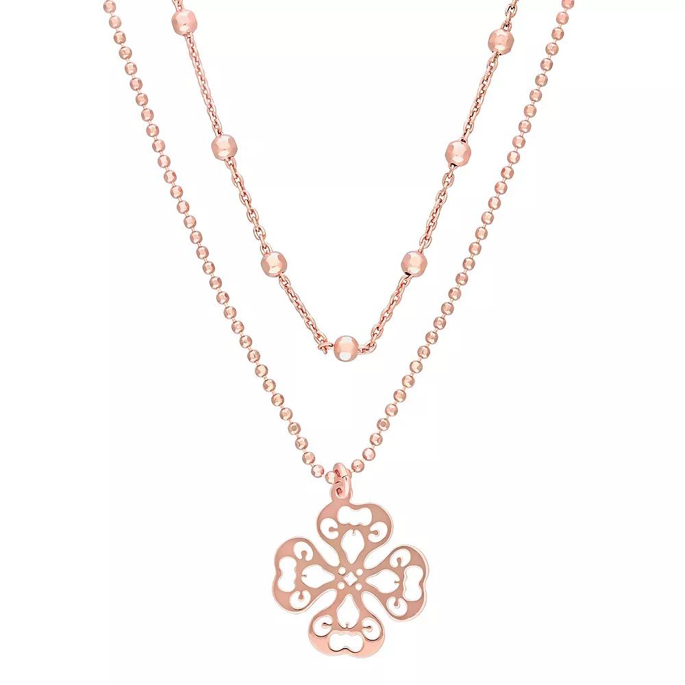 Stella Grace Sterling Silver Multistrand Filigree Flower Necklace, Women's,  Product Image