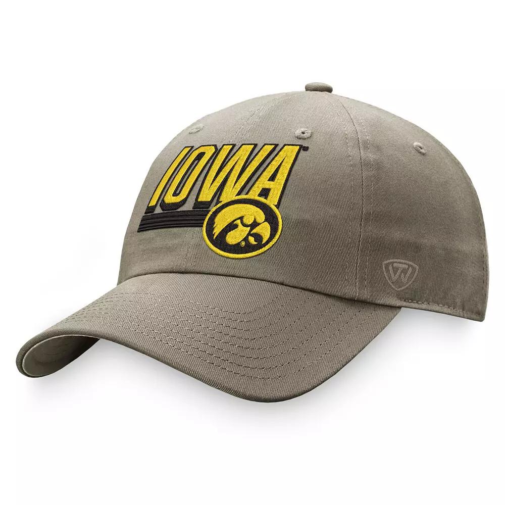 Men's Top of the World Khaki Iowa Hawkeyes Slice Adjustable Hat, Beig K Product Image