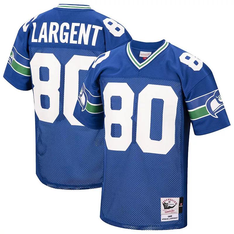 Mens Mitchell & Ness Steve Largent Royal Seattle Seahawks Authentic Retired Player Jersey Product Image