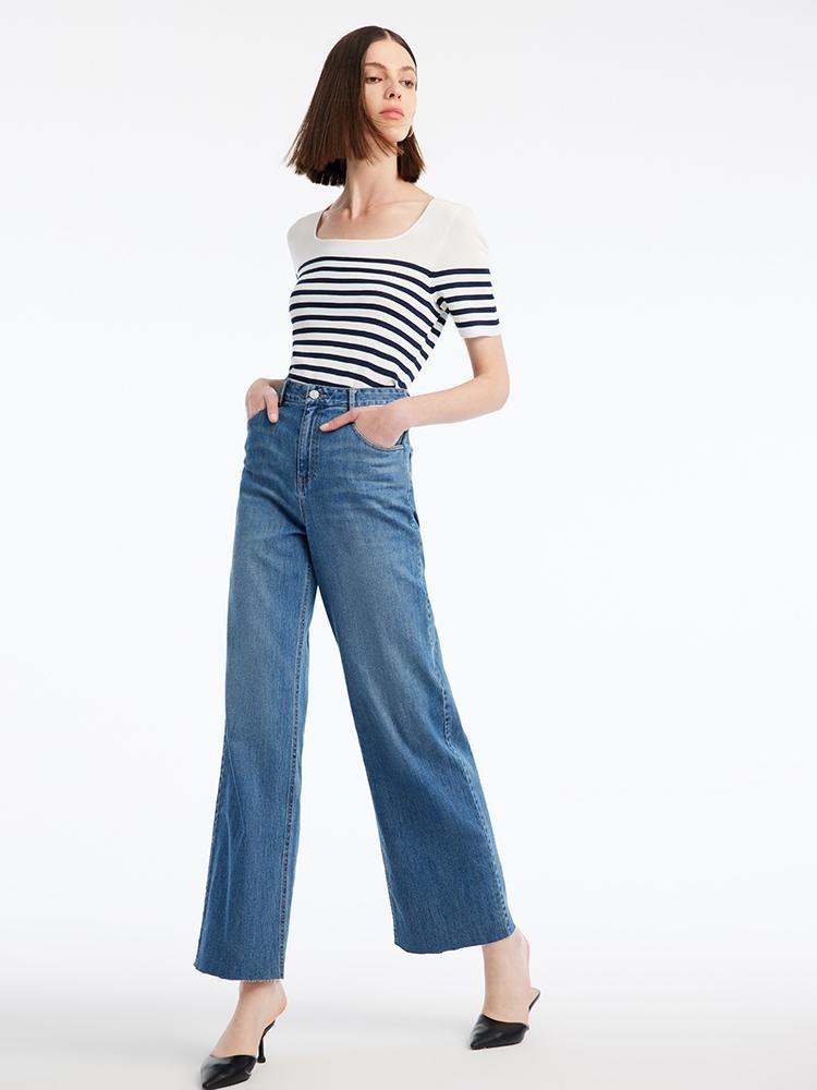 Striped Skinny Women Knit Top Product Image