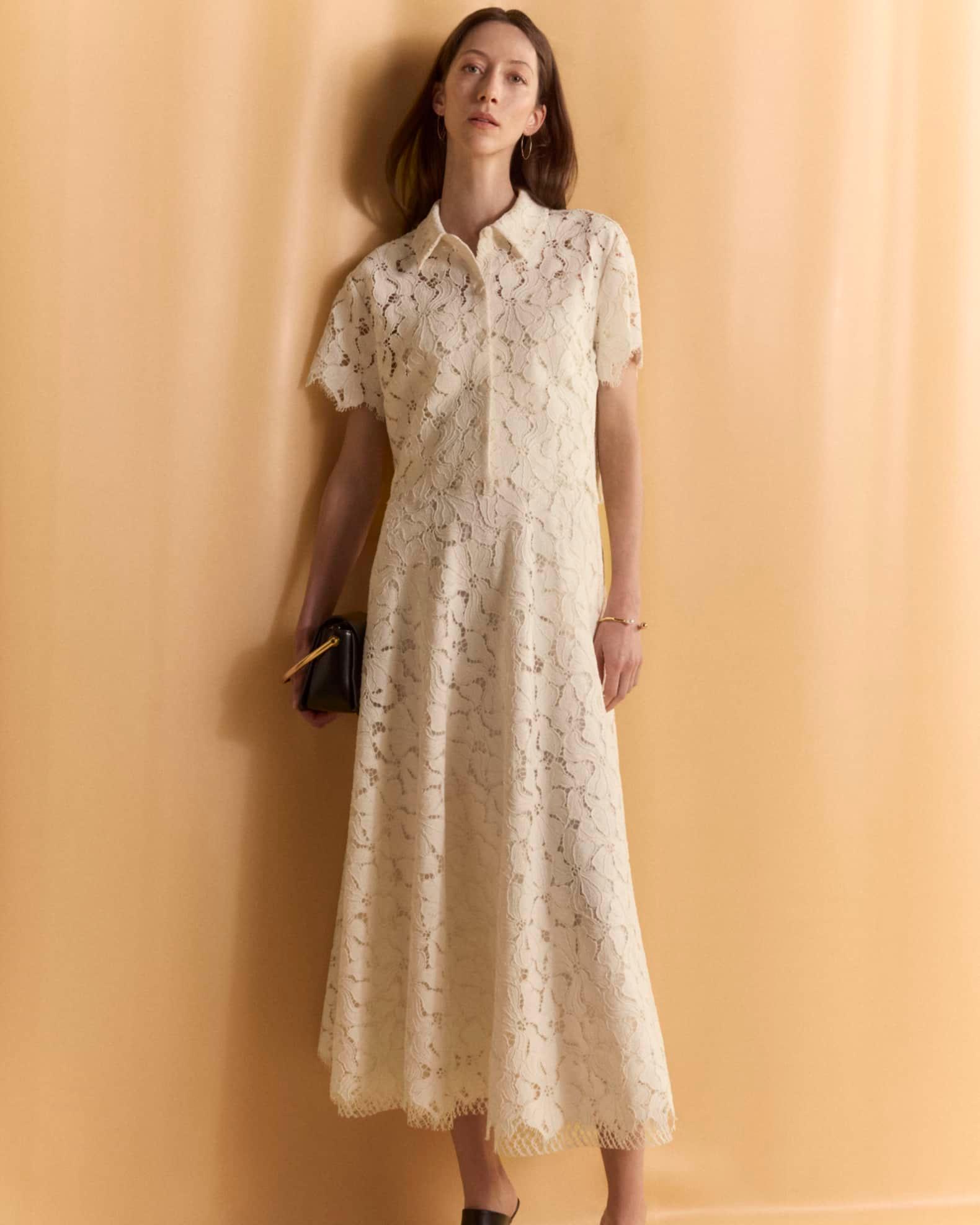 Julia Sleeveless Floral Lace Midi Dress Product Image