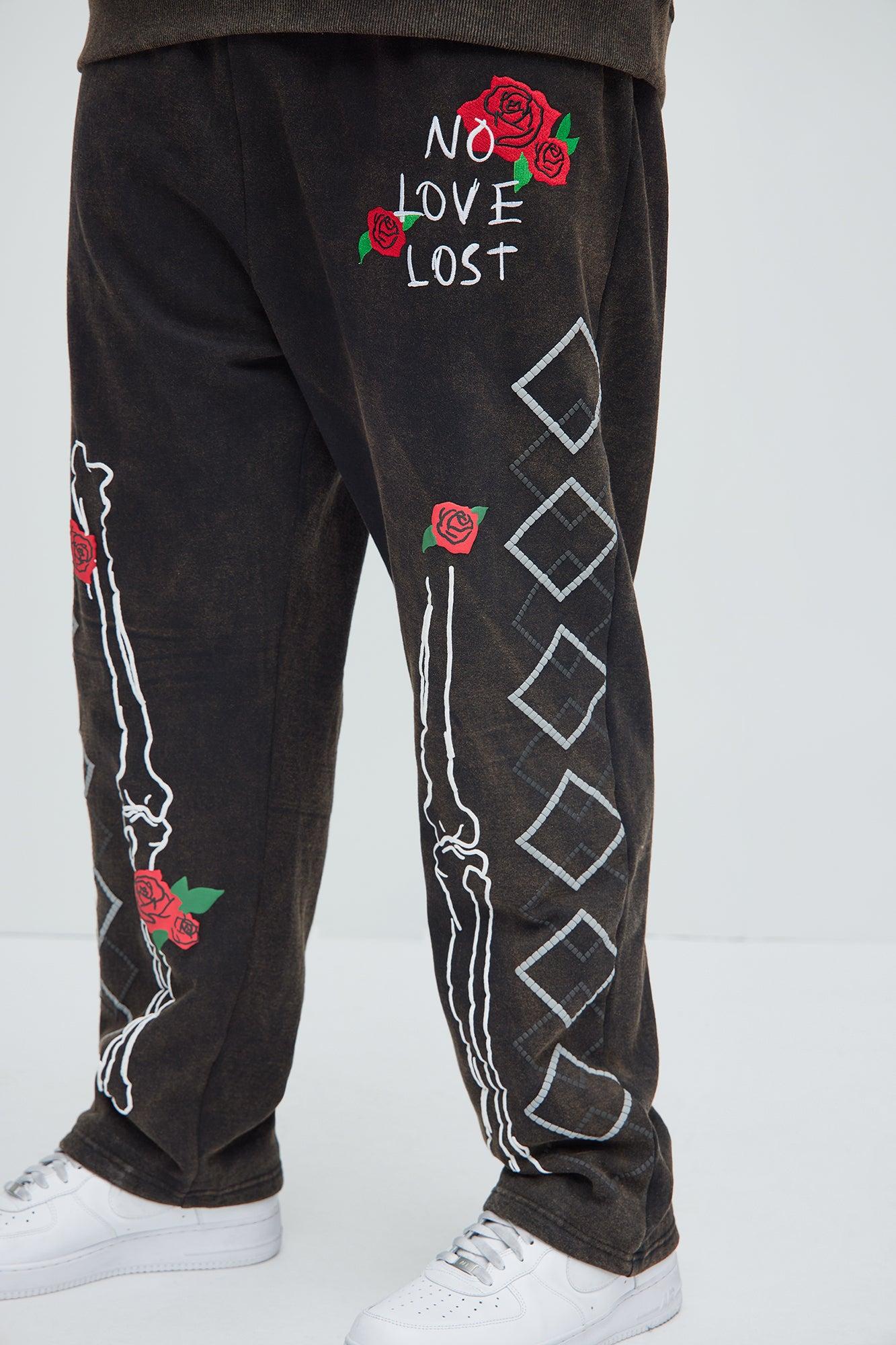 No Love Lost Skeleton Sweatpants - Black Product Image