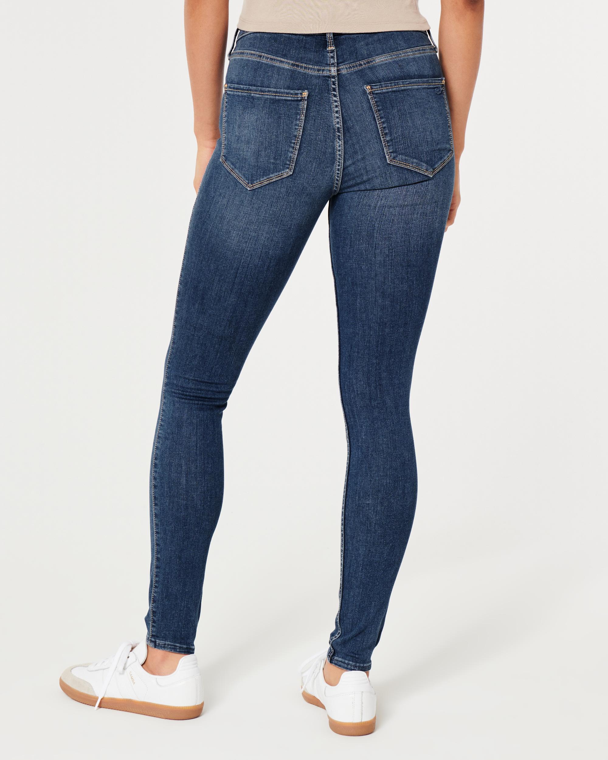 High-Rise Medium Wash Jean Leggings Product Image