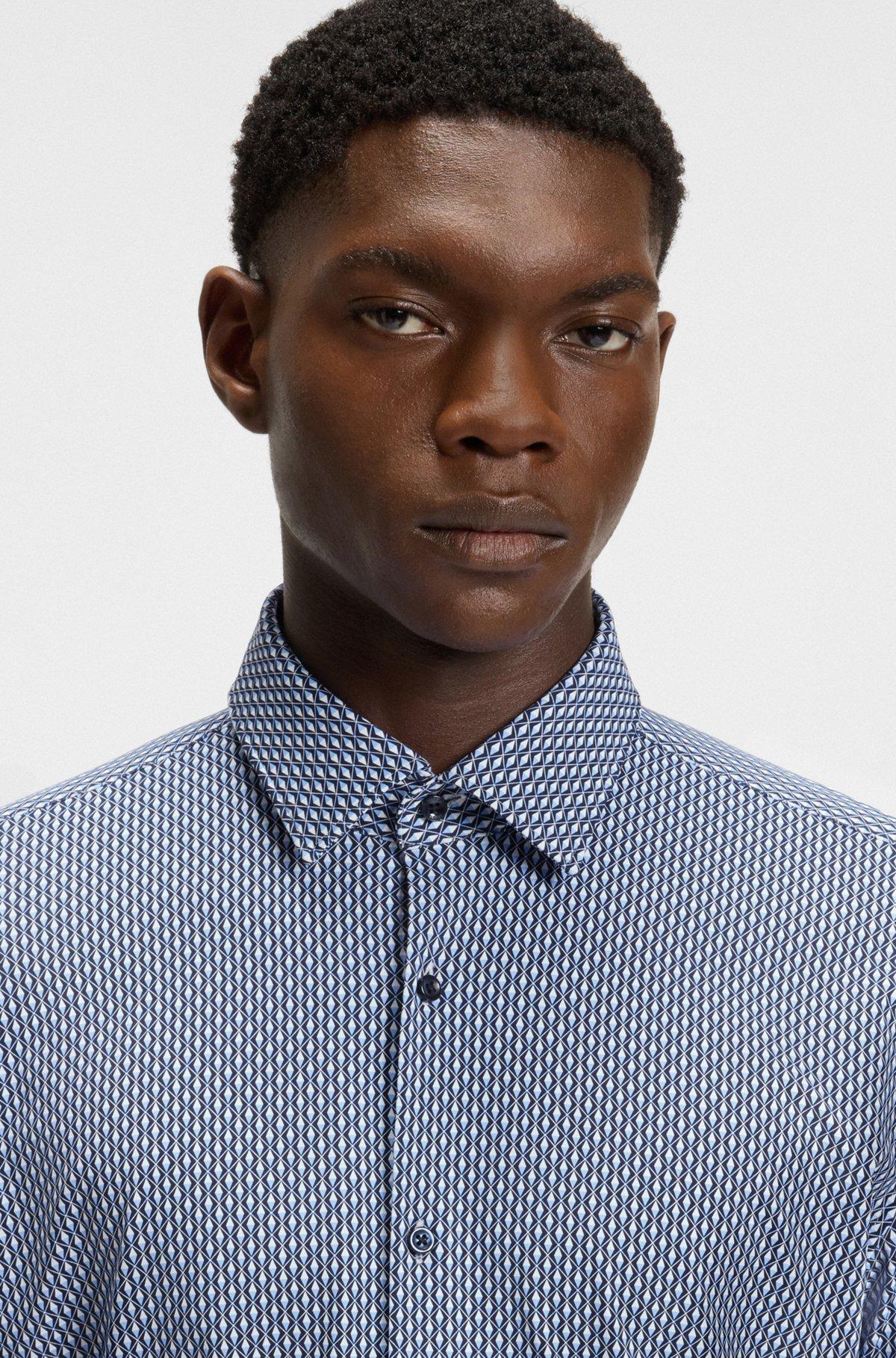Slim-fit shirt in printed performance-stretch jersey Product Image