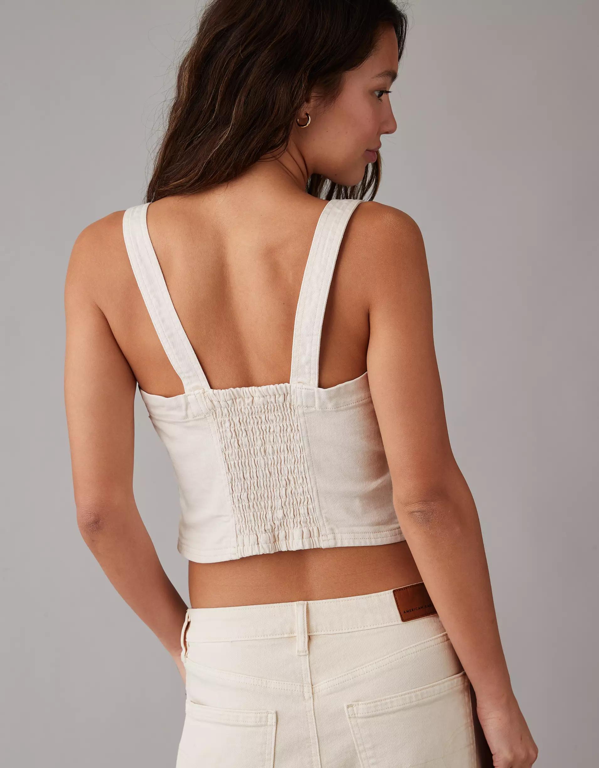 AE Cropped Denim Tank Top Product Image