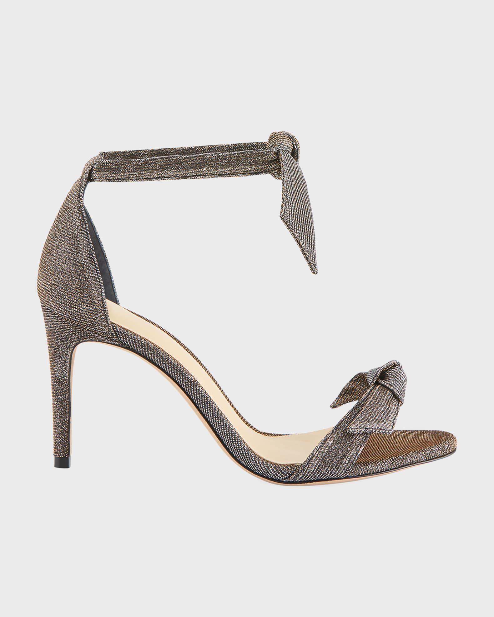 Clarita Mid-Heel Metallic Evening Fabric Sandals Product Image