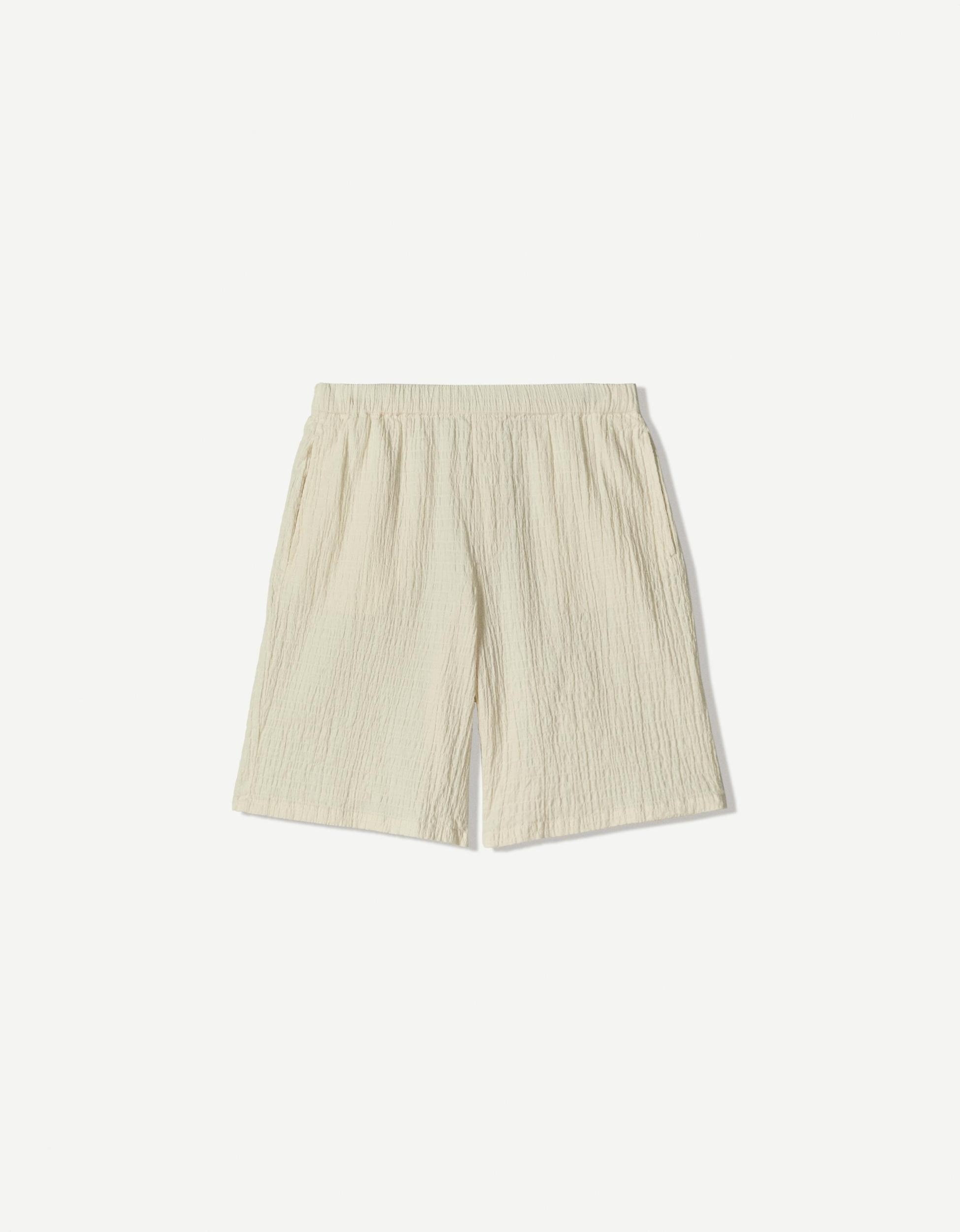 Textured Bermuda sweat shorts Product Image