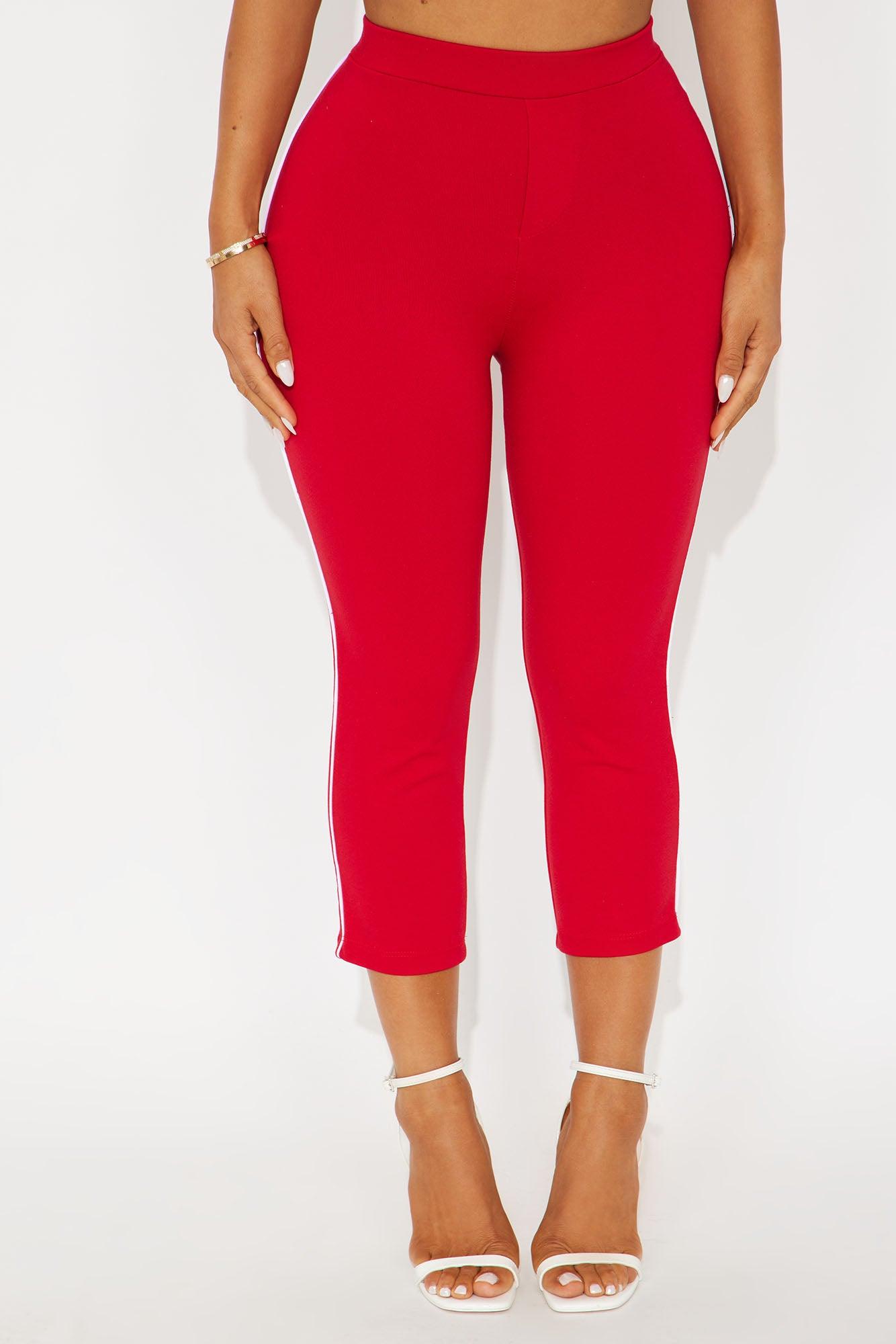 Shoot Your Shot Ponte Capri Legging - Red/White Product Image