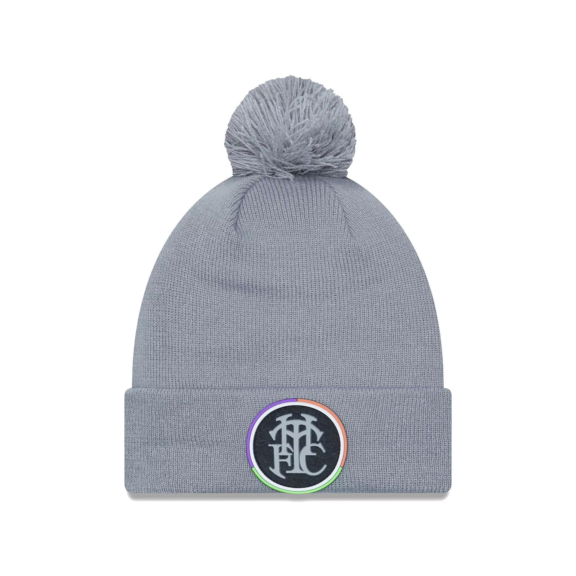 Men's New Era Gray Tottenham Hotspur Flock Cuffed Knit Hat with Pom, Tot Grey Product Image