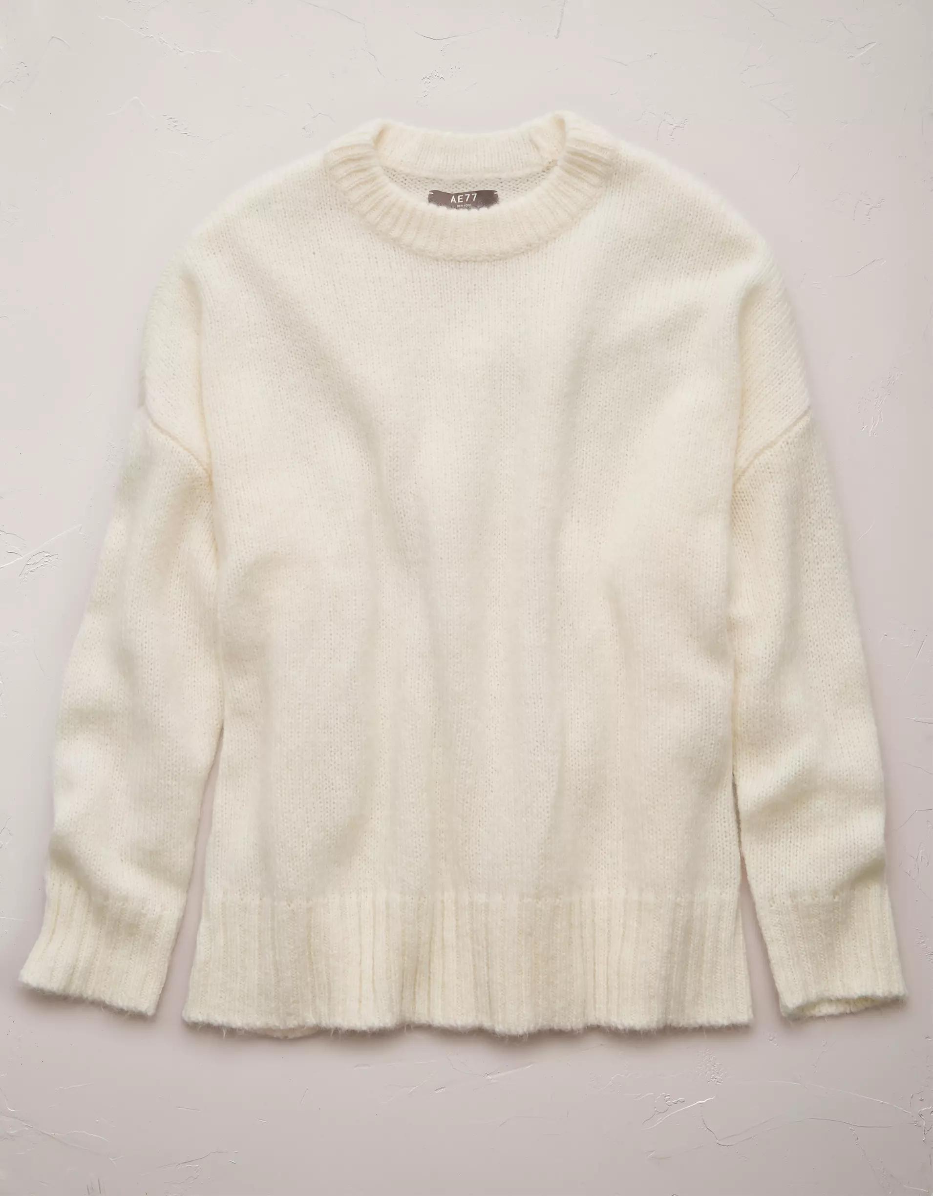 AE77 Premium Mohair-Blend Boyfriend Sweater Product Image