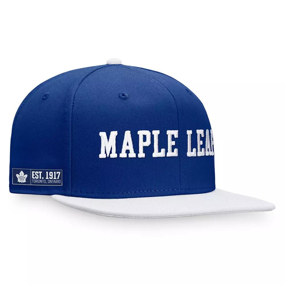 Men's Fanatics Branded Blue/White Toronto Maple Leafs Iconic Color Blocked Snapback Hat, Mpl Blue Product Image
