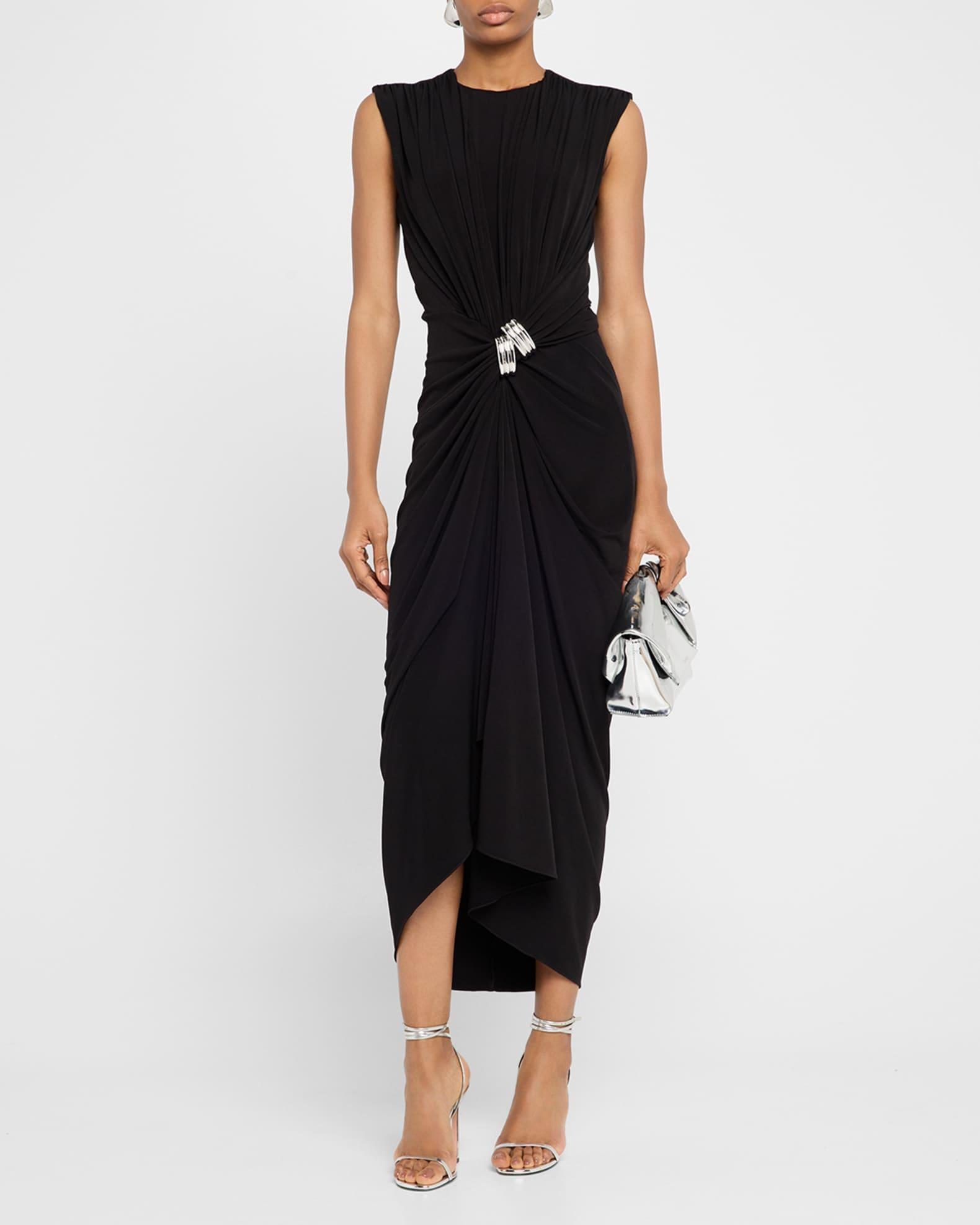 Serena Swirl Draped Midi Dress Product Image