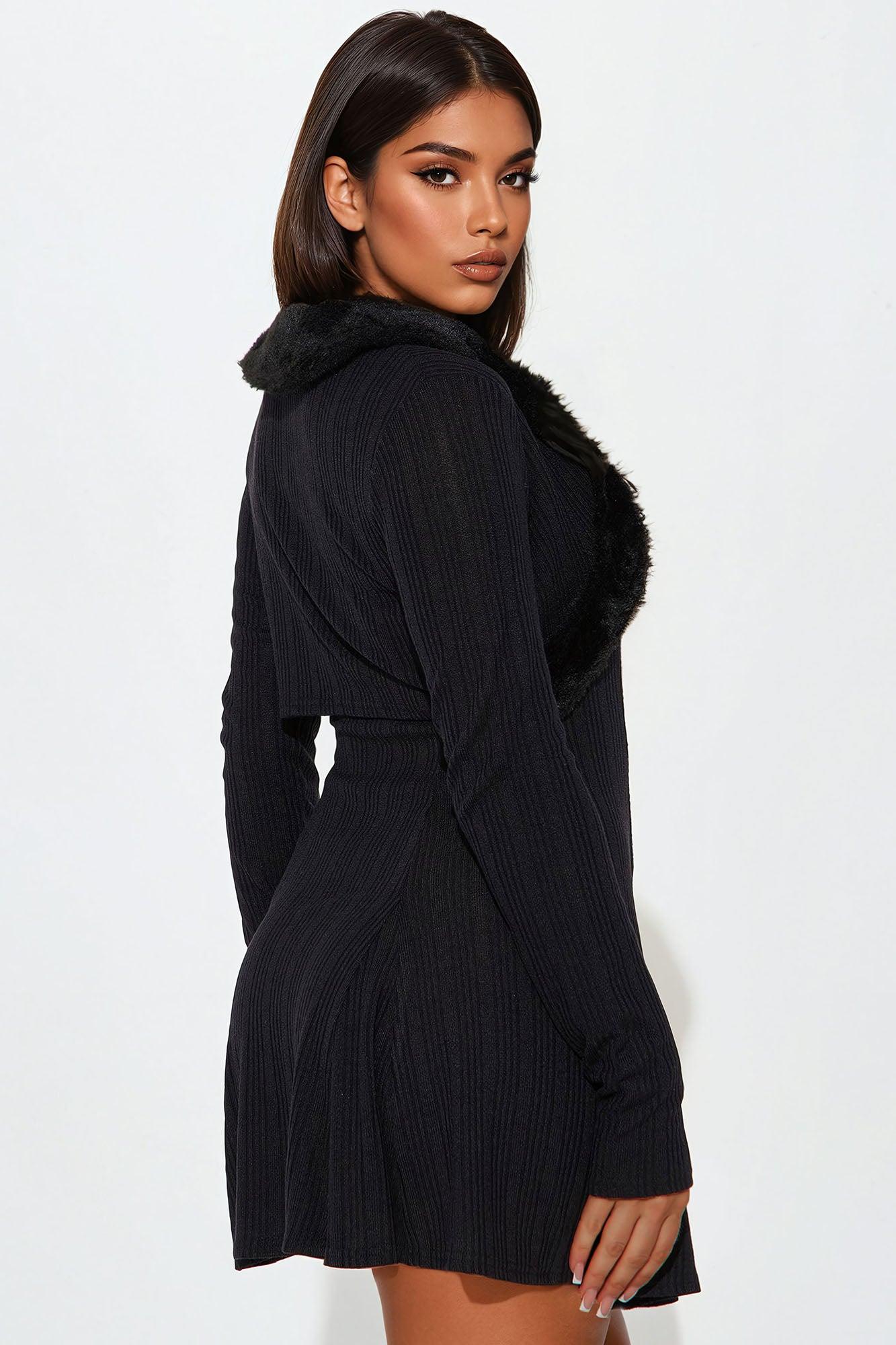 Josephine 2 Piece Mini Dress Set - Black Product Image