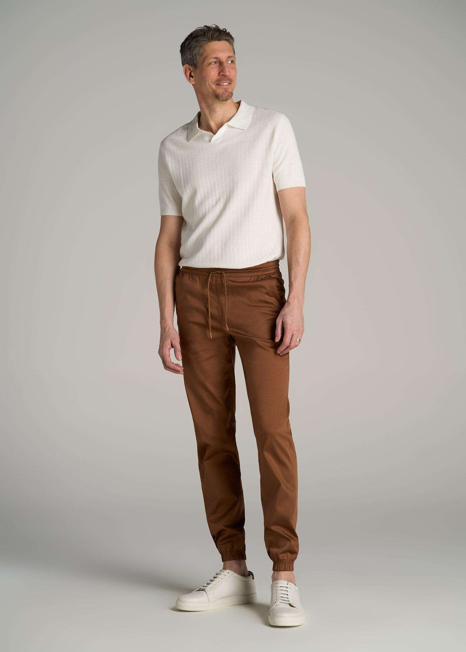 Stretch Twill Jogger Pants for Tall Men in Nutshell Male Product Image