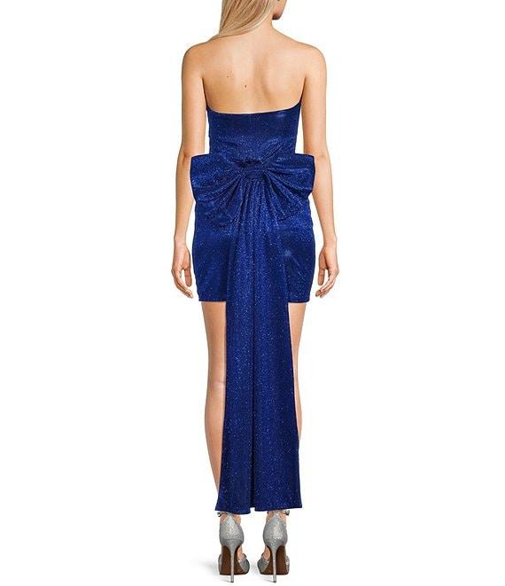 Allison & Kelly Shine Strapless Bow Back Dress Product Image
