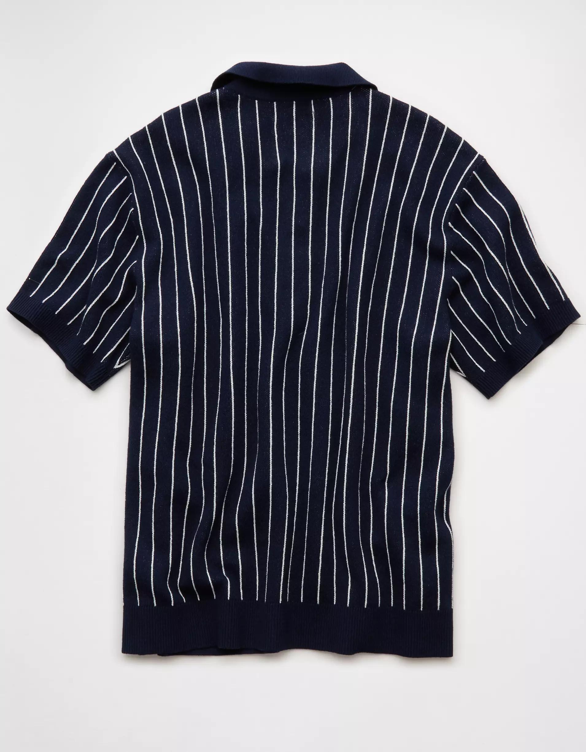 AE Weekend Striped Sweater Polo Shirt Product Image