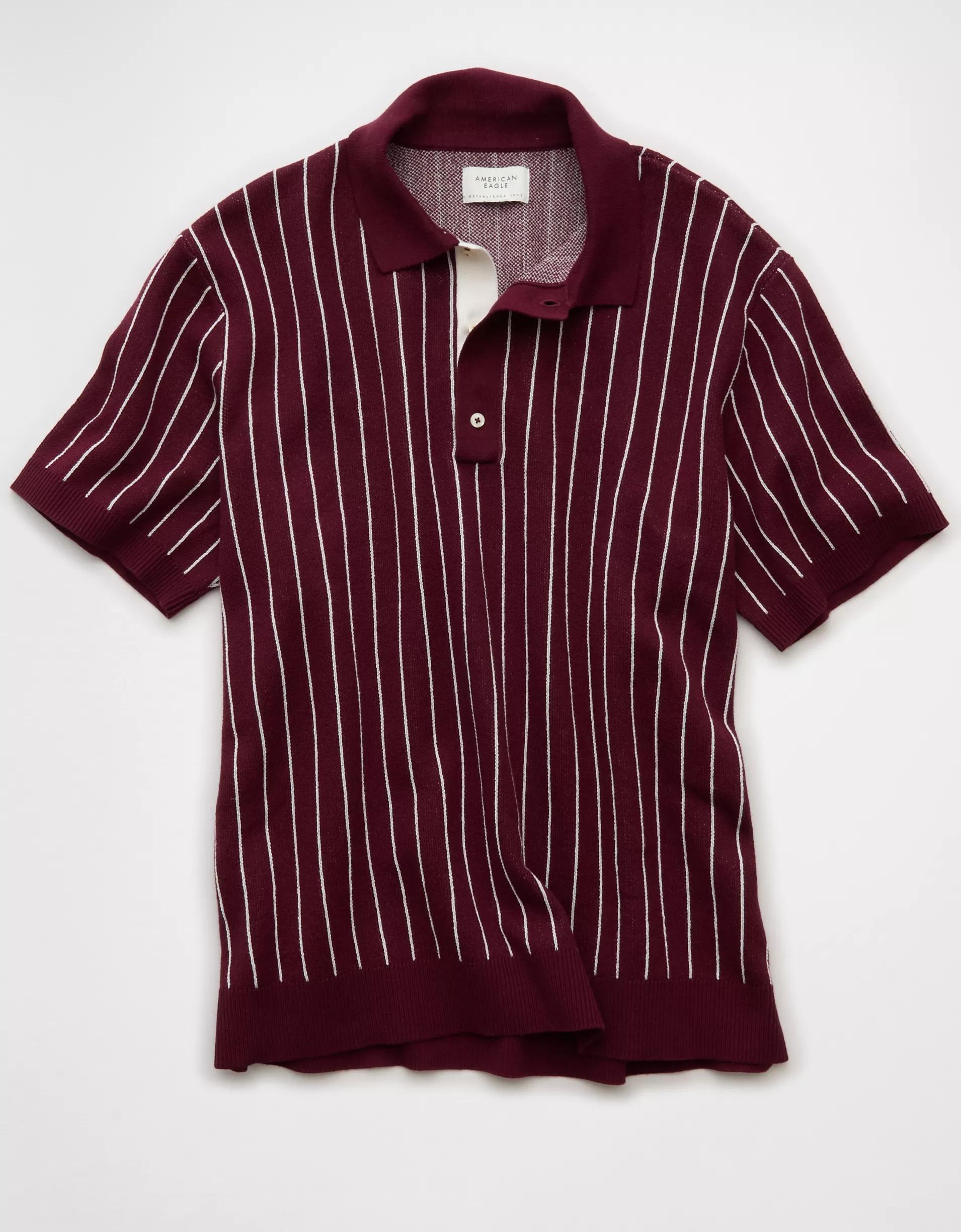 AE Weekend Striped Sweater Polo Shirt Product Image