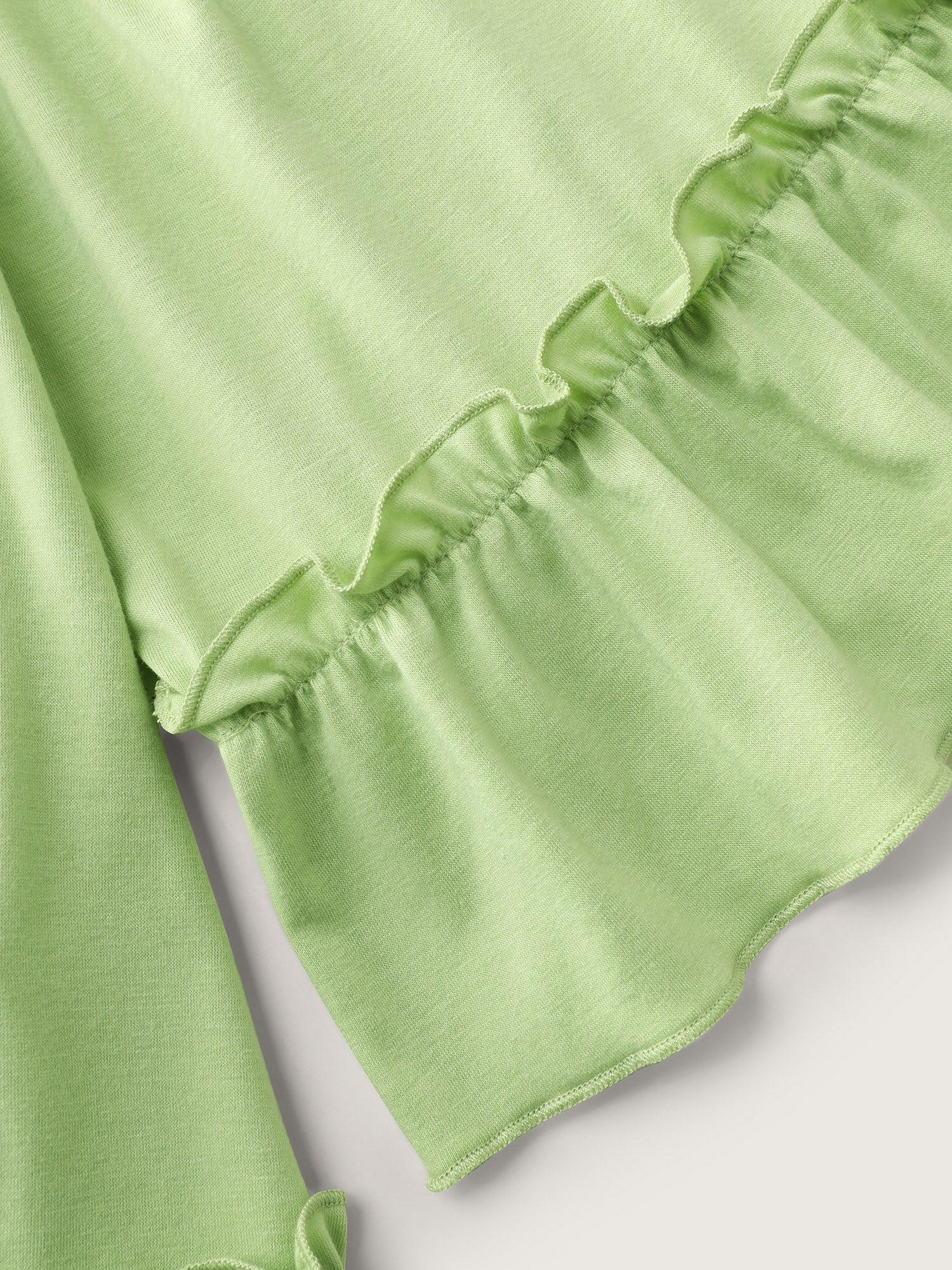 Ruffled Cut-Out Shoulder Flared Sleeve Top Female Product Image