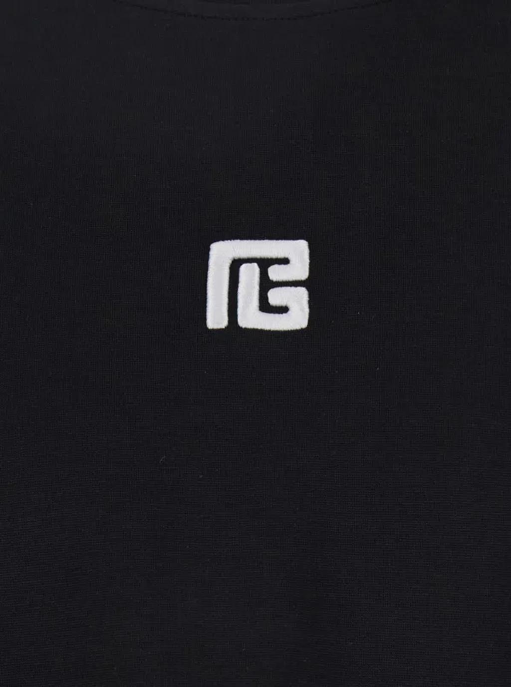 BALMAIN Logo-embroidered Crew-neck T-shirt In Black Product Image