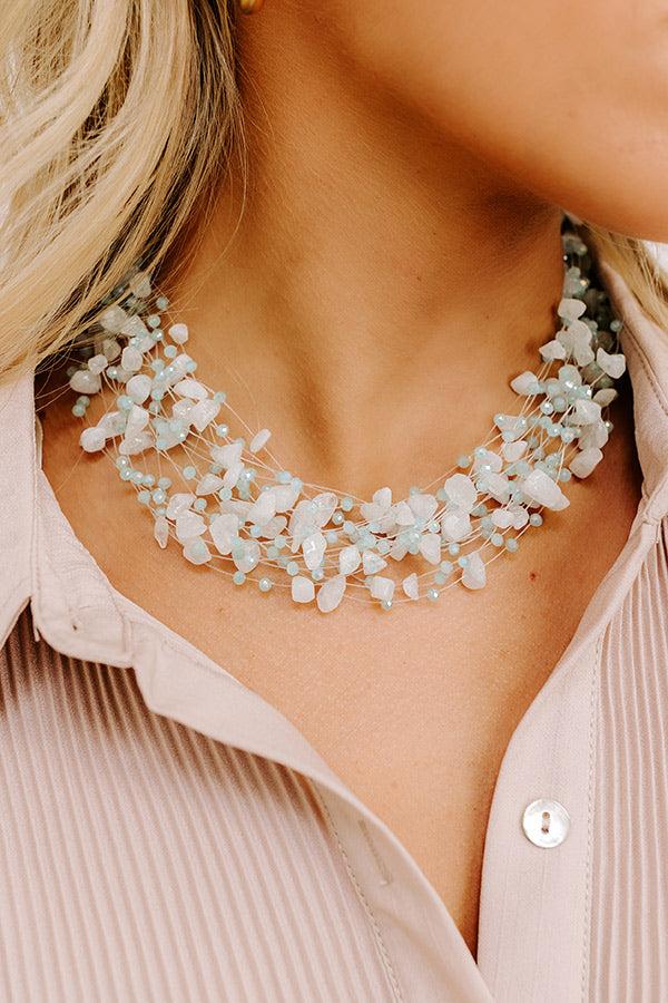 Simply Sweet Layered Necklace in Light Blue Product Image