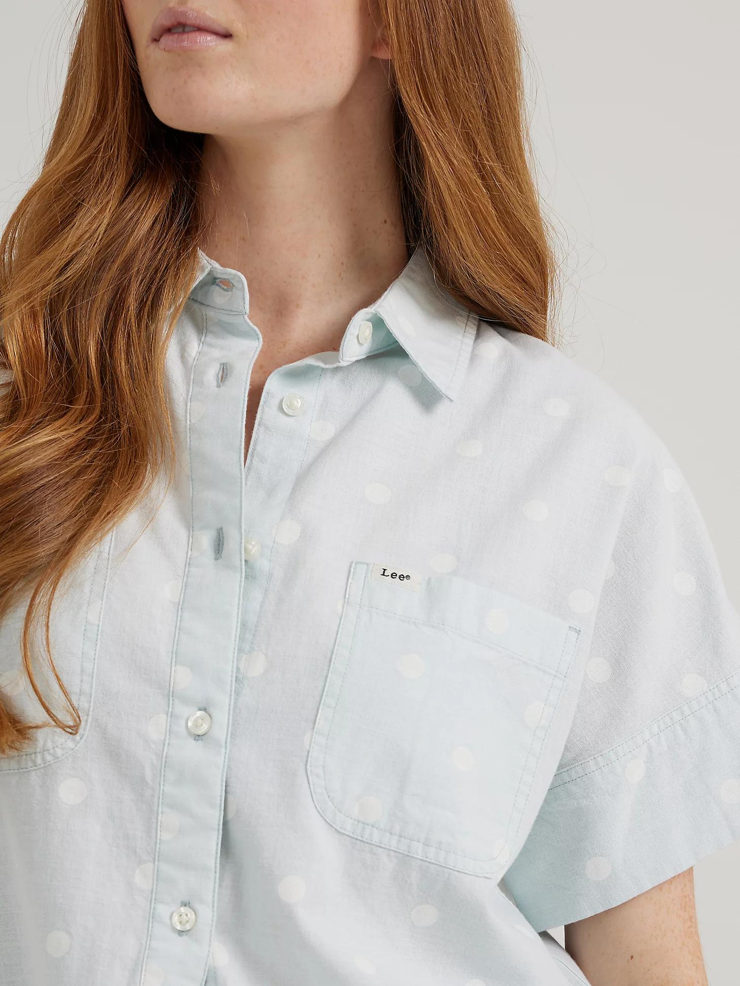 Women's Short Sleeve Polka Dot Utility Shirt | Women's Tops & Tees | Lee® Product Image