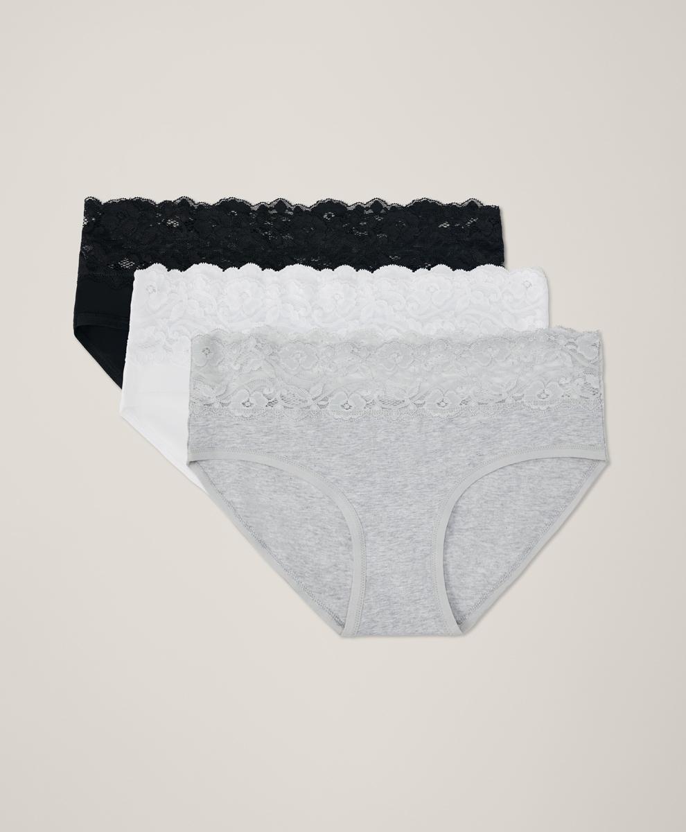 Womens Lace Waist Brief 3-Pack XL Product Image