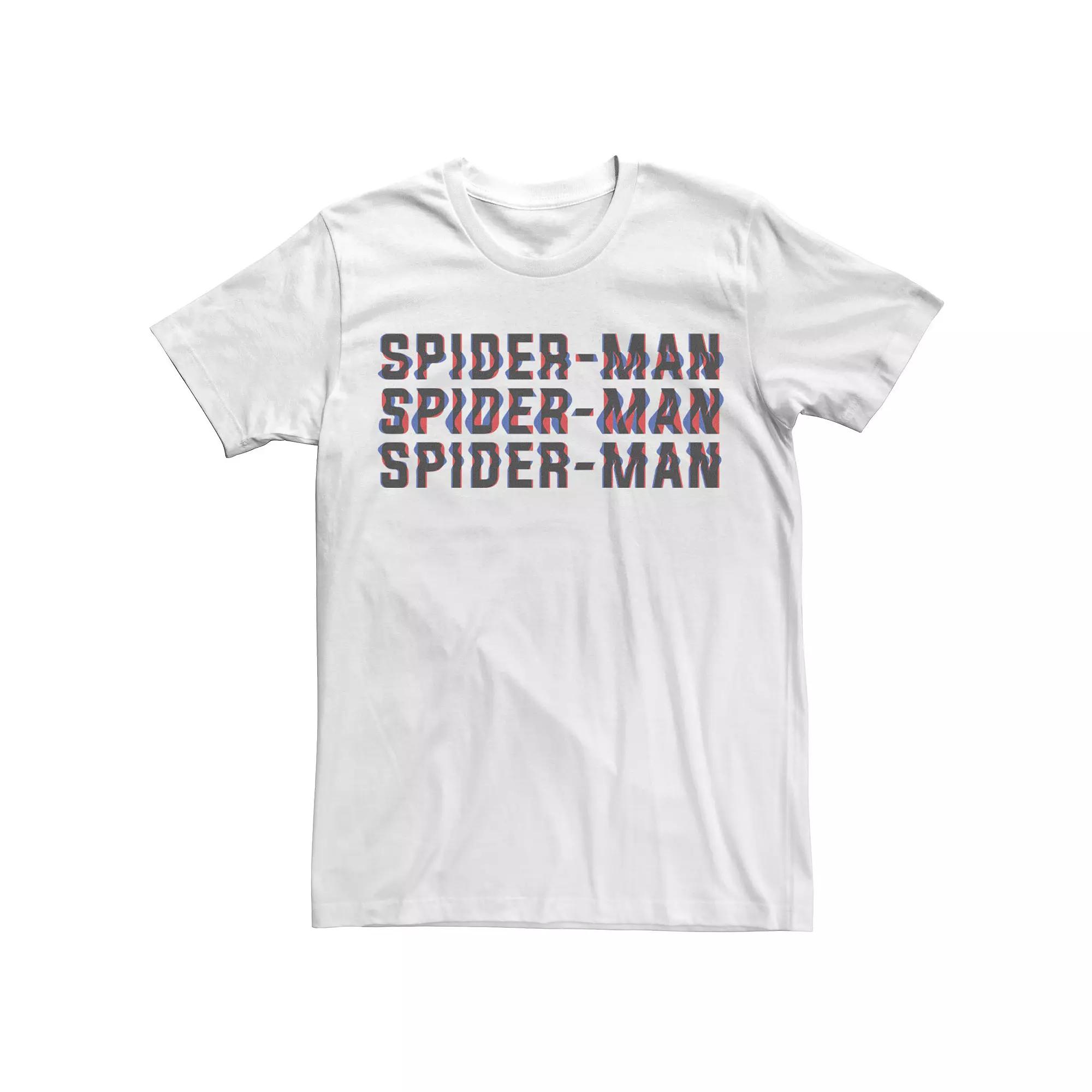 Men's Marvel Spider-Man Word Stack Distorted Logo Tee,  Product Image