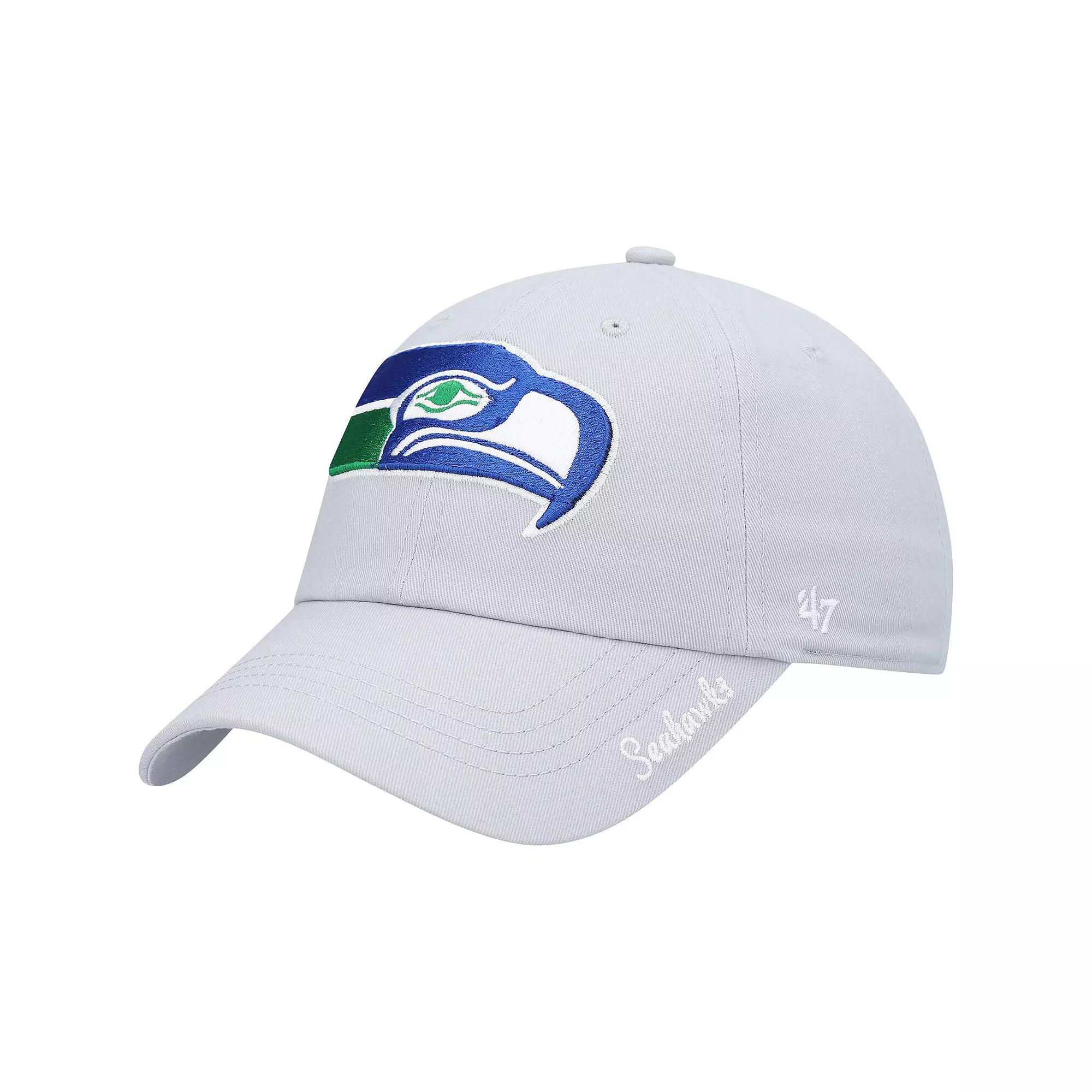 Women's '47 Gray Seattle Seahawks Miata Clean Up Legacy Adjustable Hat, Grey Product Image