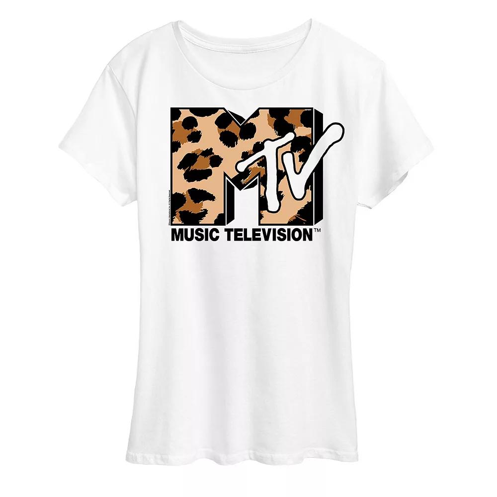 Women's MTV Leopard Art Graphic Tee,  Product Image