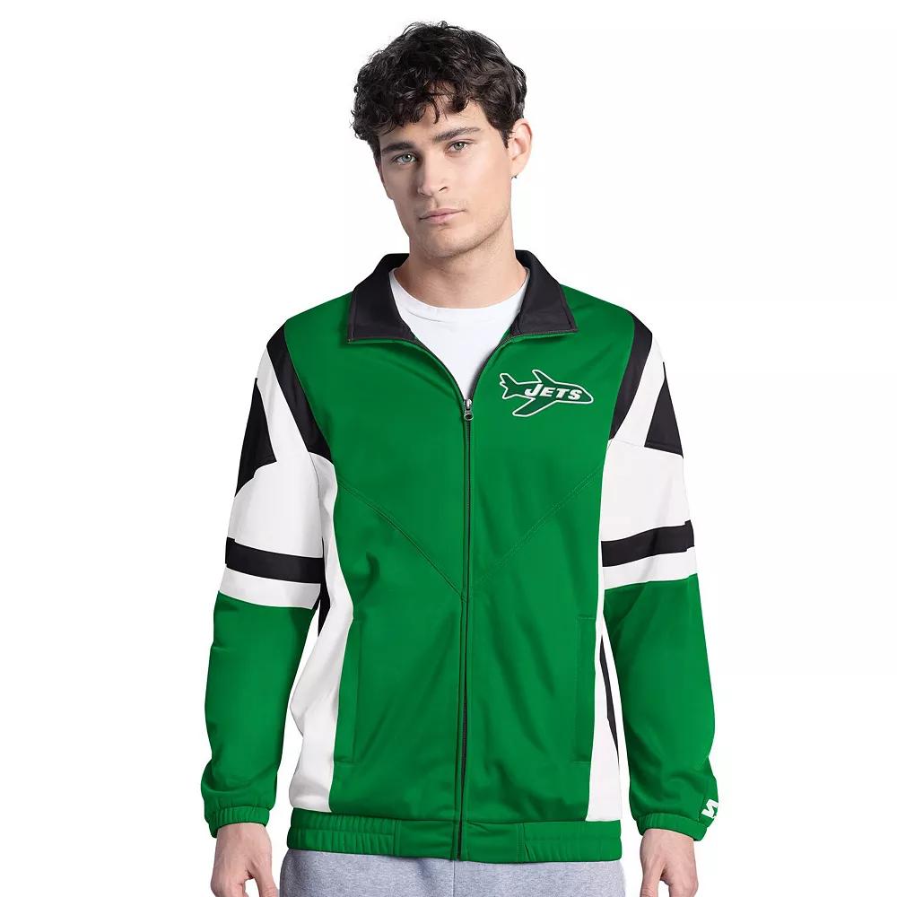 Men's Starter  Green New York Jets Contender Vintage Logo Full-Zip Track Jacket, Size: Large Product Image
